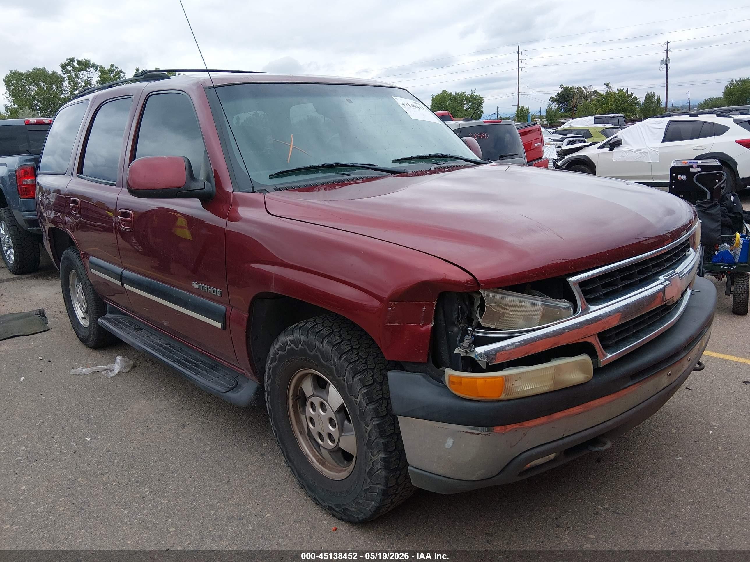 2001 Chevrolet Tahoe Lt Red vin: 1GNEK13T41J205058