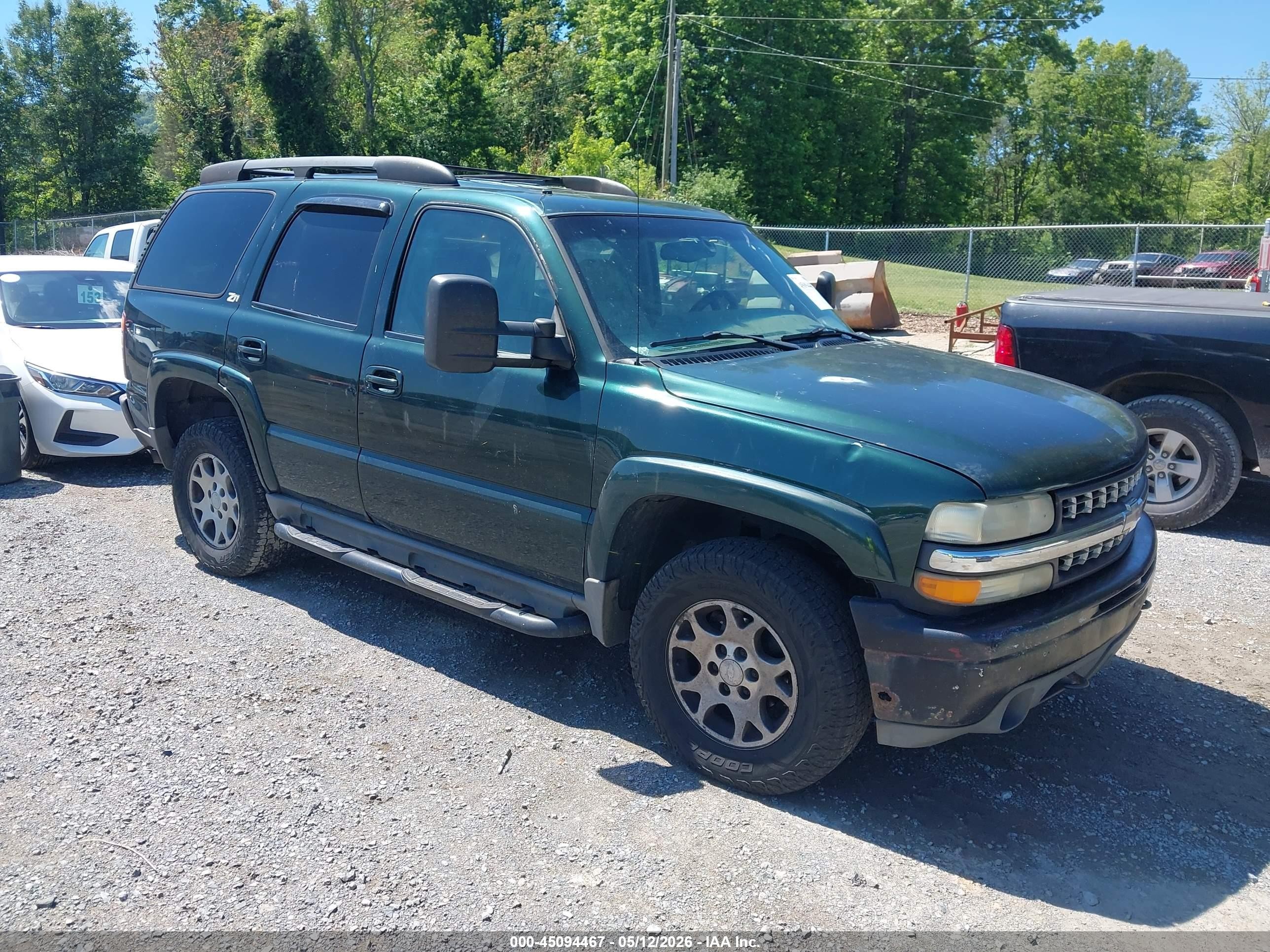 2001 Chevrolet Tahoe Ls Green vin: 1GNEK13T41R191177