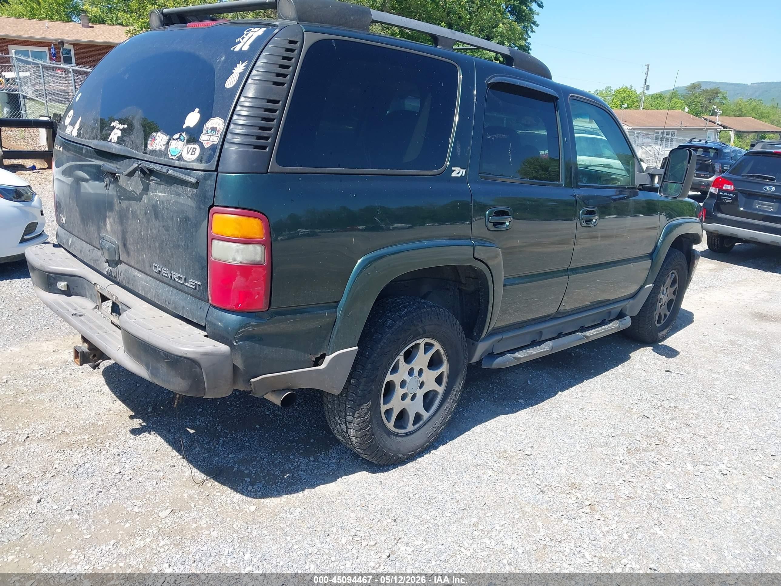 2001 Chevrolet Tahoe Ls Green vin: 1GNEK13T41R191177