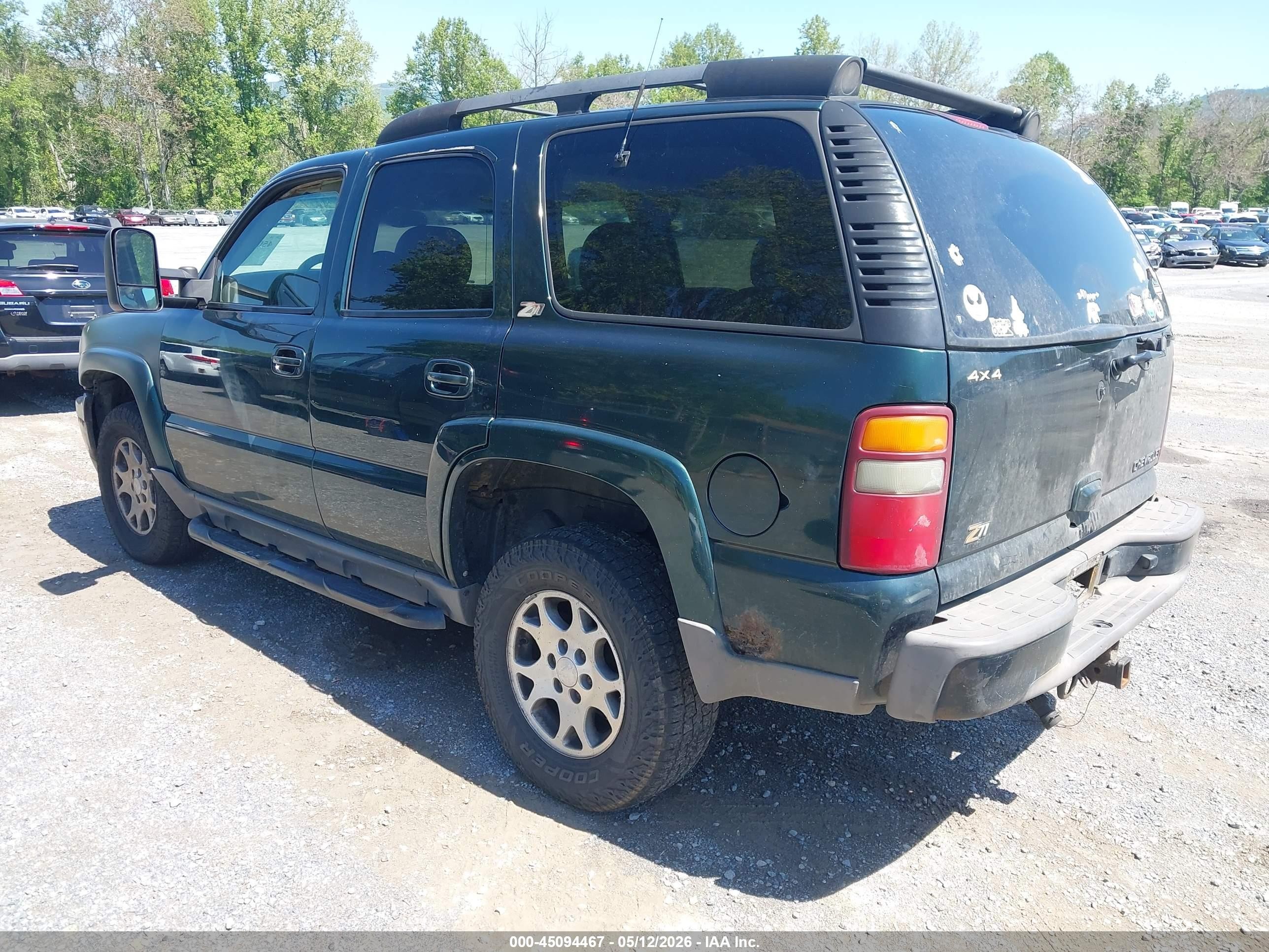2001 Chevrolet Tahoe Ls Green vin: 1GNEK13T41R191177