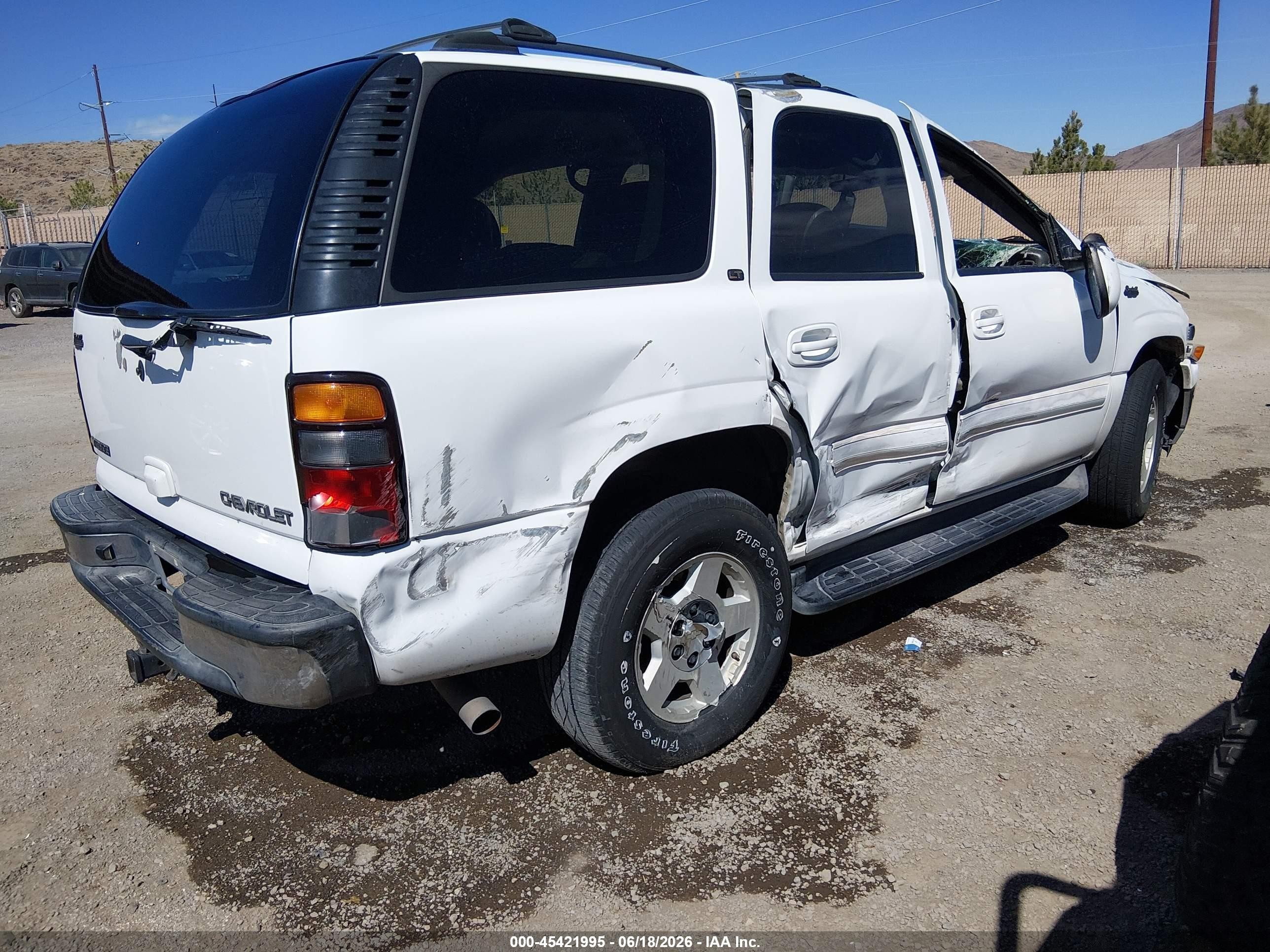 2005 Chevrolet Tahoe Lt White vin: 1GNEK13T45R209442