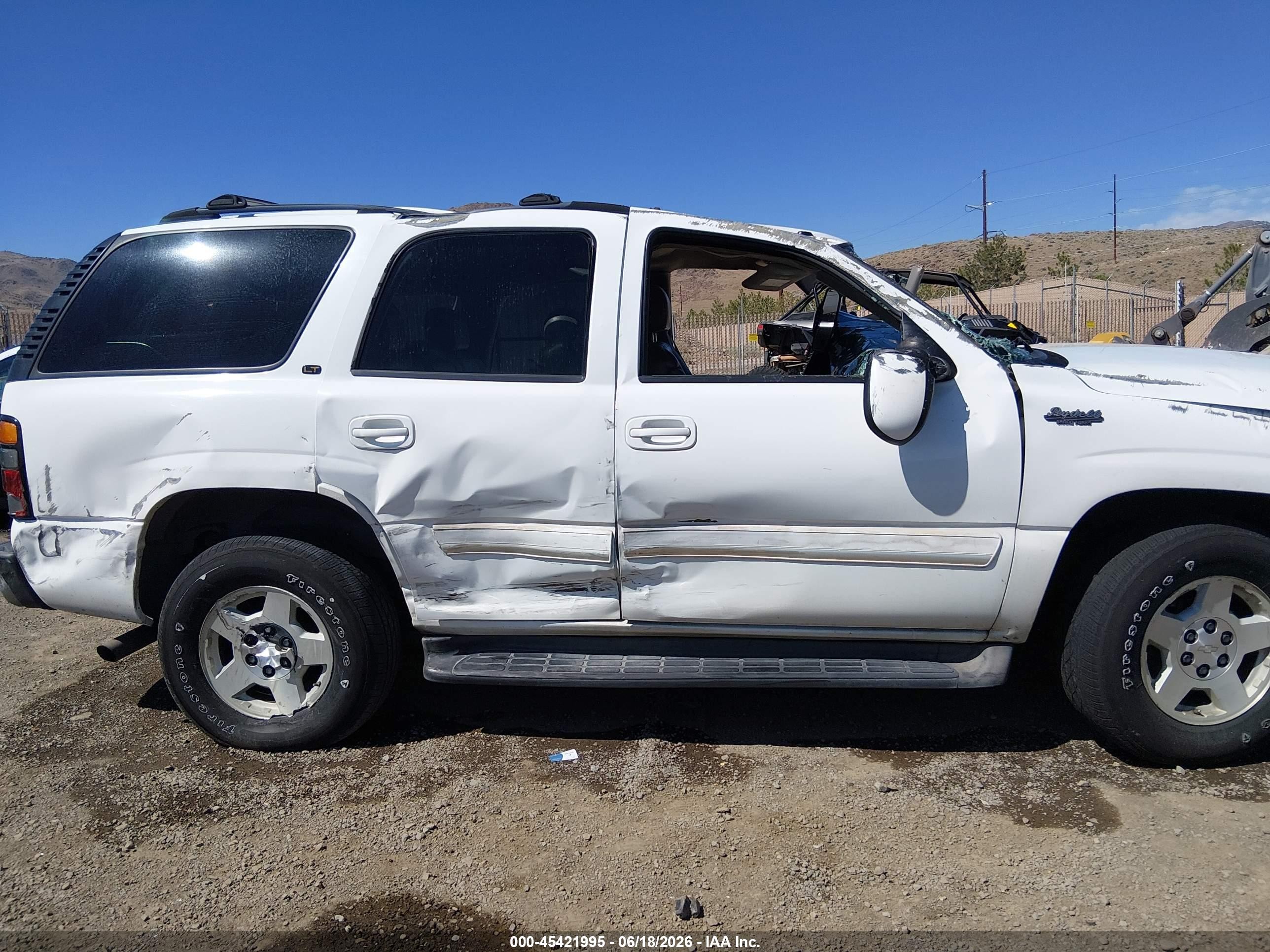 2005 Chevrolet Tahoe Lt White vin: 1GNEK13T45R209442