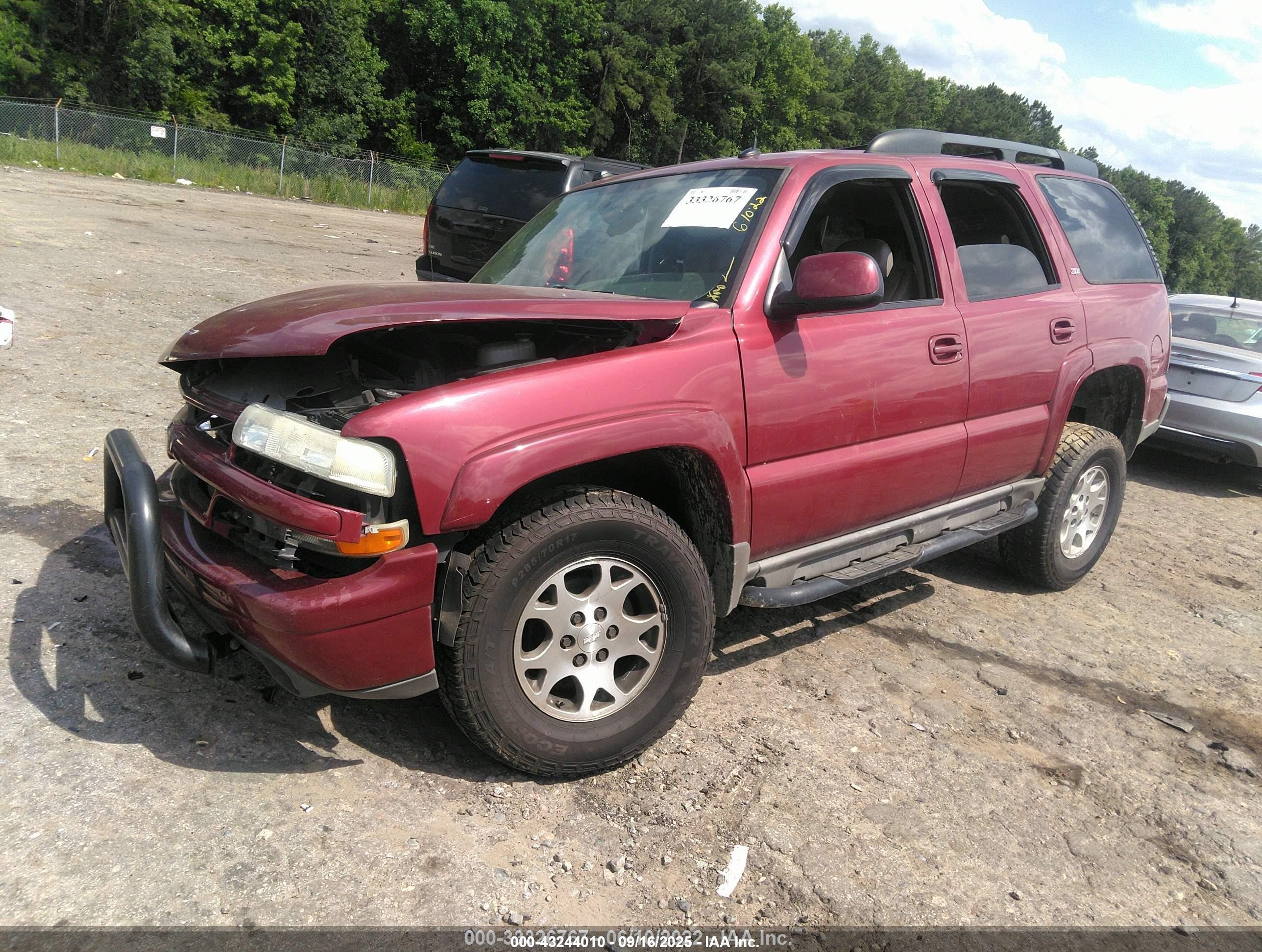 2005 Chevrolet Tahoe Z71 Бордовый vin: 1GNEK13T65R274390