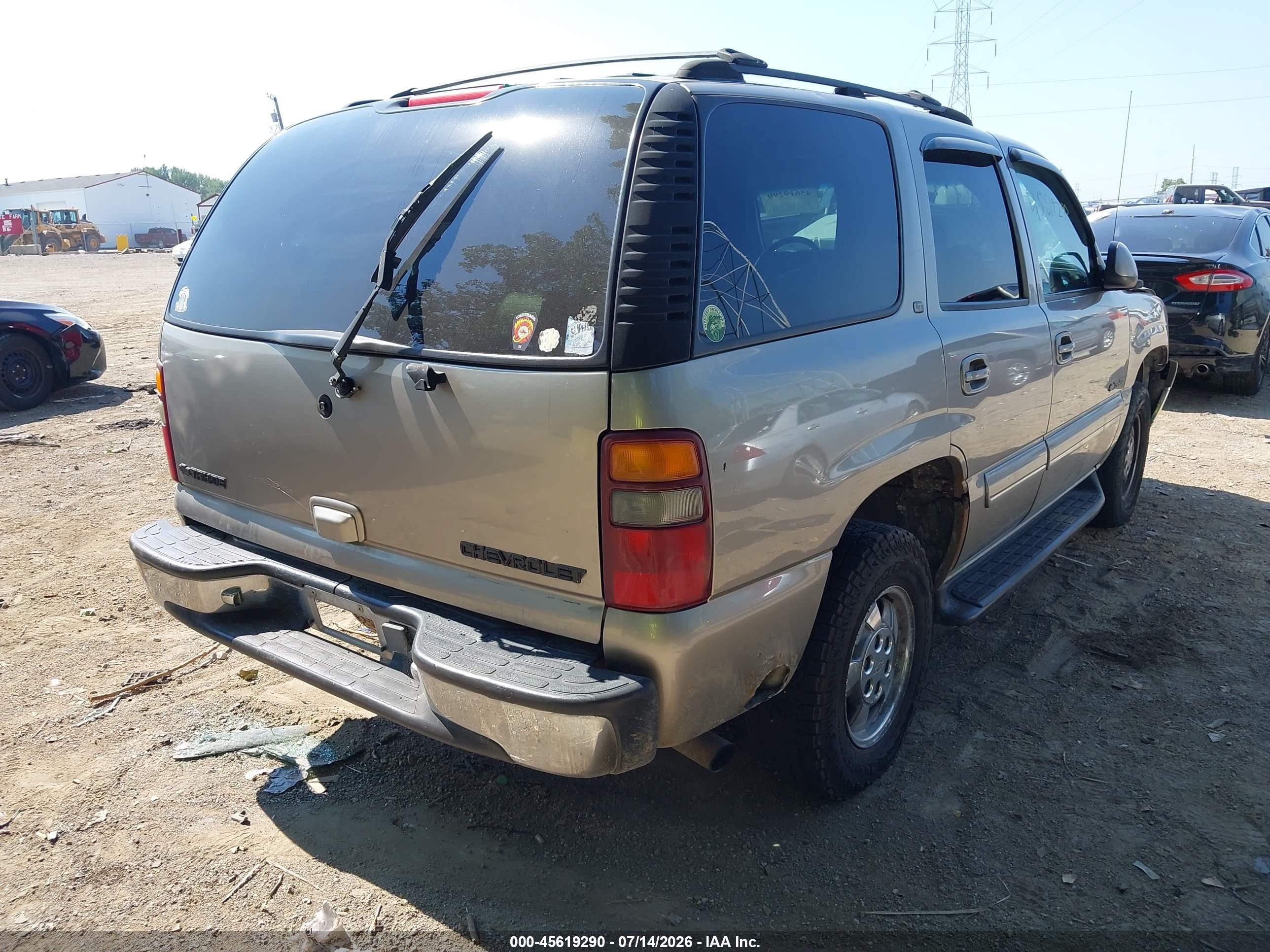 2001 Chevrolet Tahoe Lt Желто-коричневый vin: 1GNEK13T71R118921