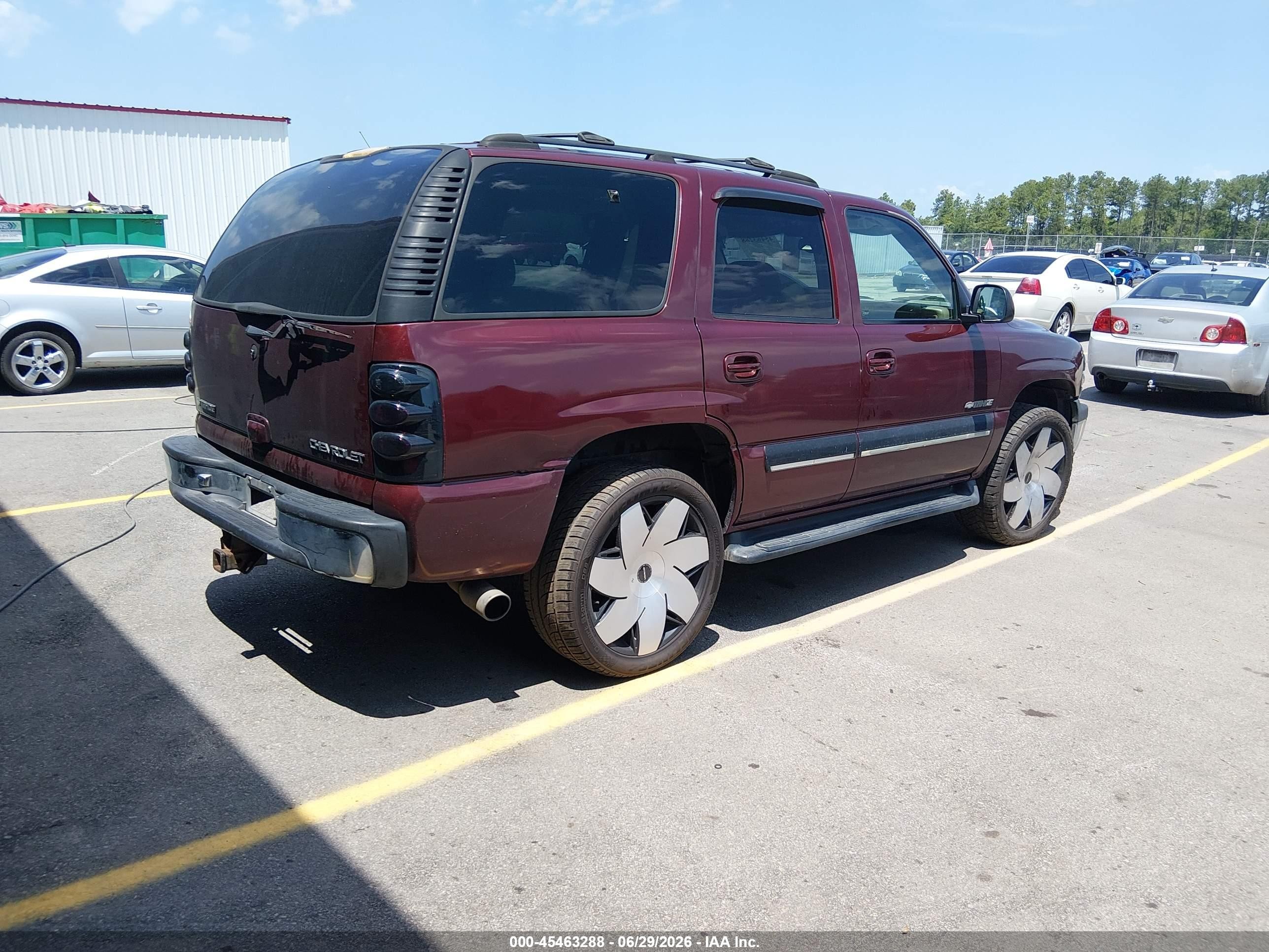 2001 Chevrolet Tahoe Lt Burgundy vin: 1GNEK13T81R181039