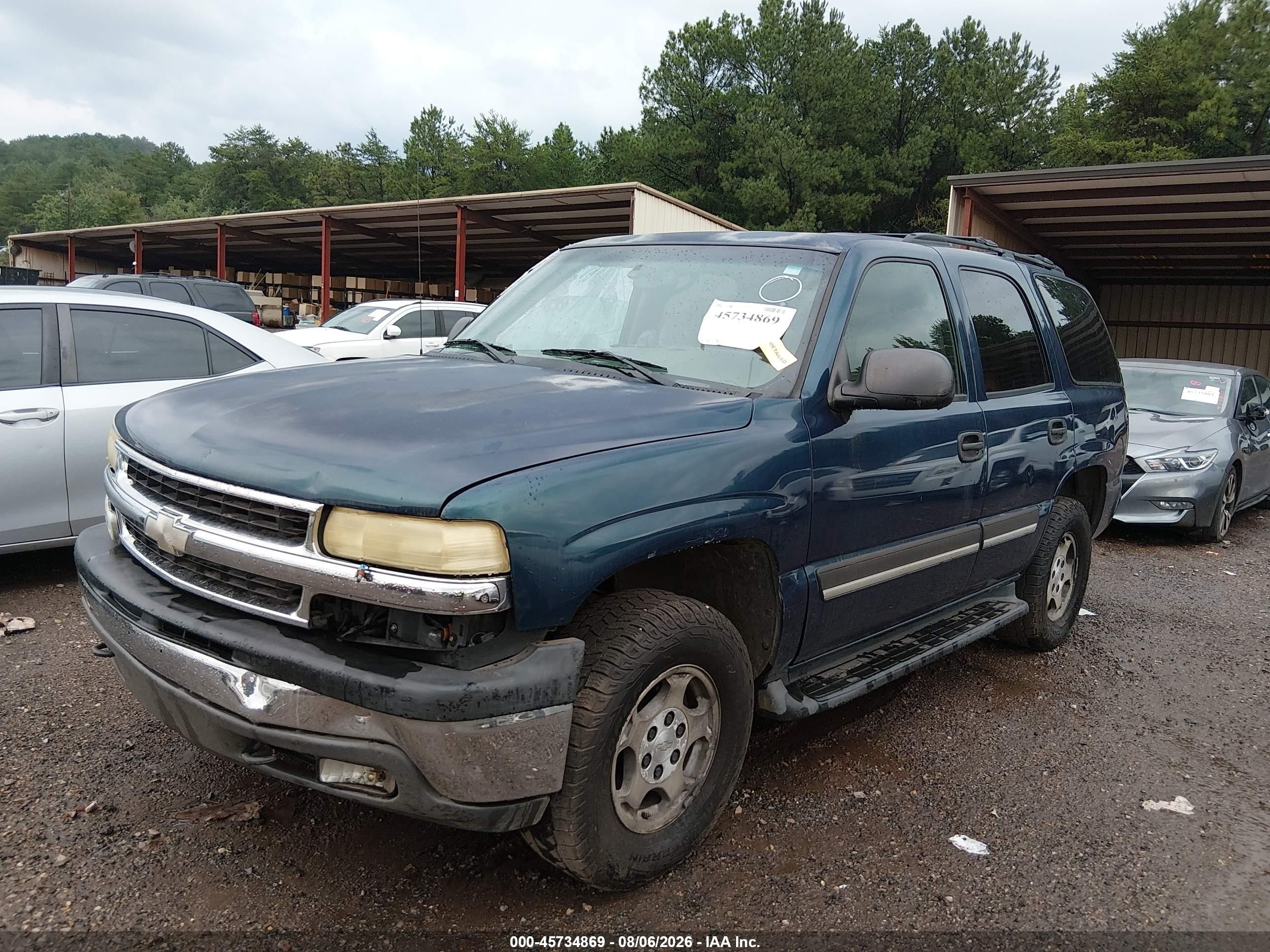2005 Chevrolet Tahoe Ls Blue vin: 1GNEK13T85R267358