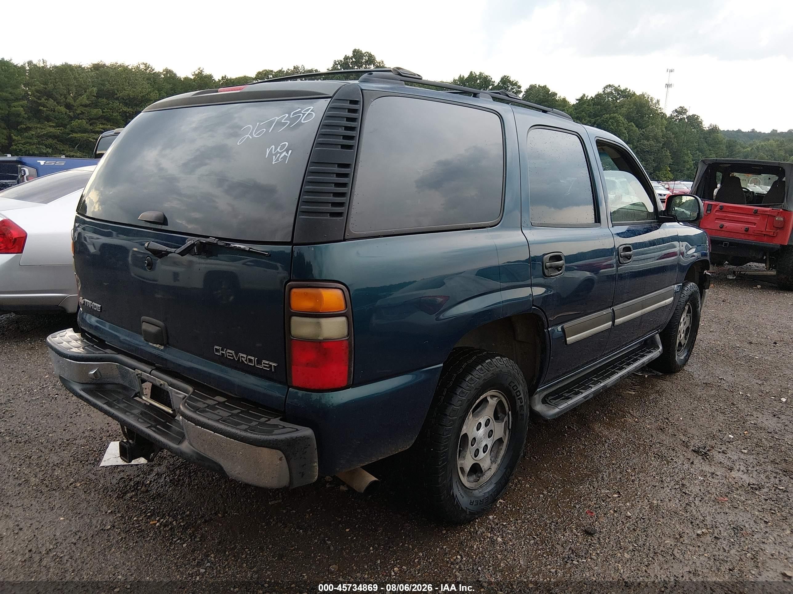 2005 Chevrolet Tahoe Ls Blue vin: 1GNEK13T85R267358