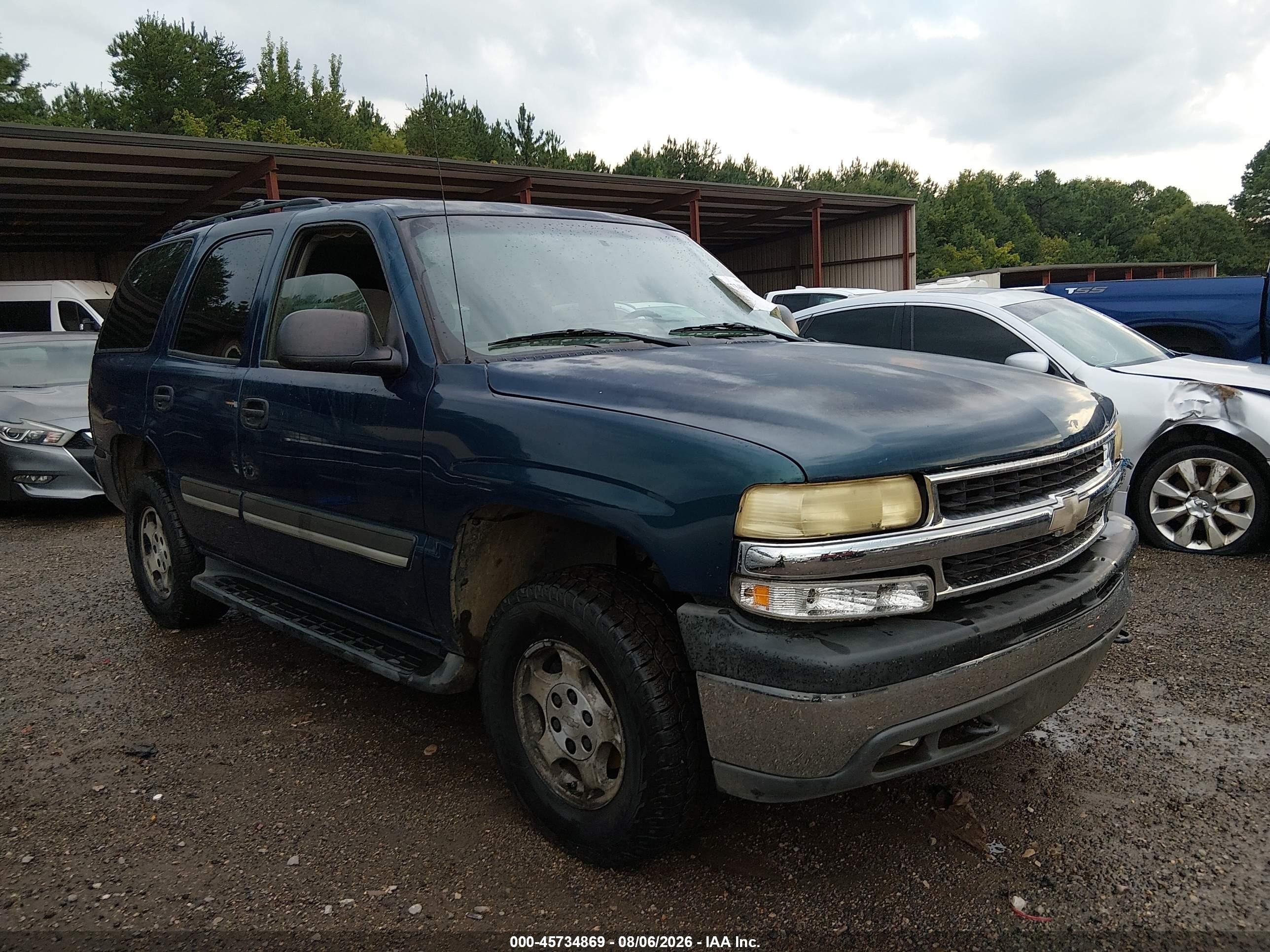 2005 Chevrolet Tahoe Ls Blue vin: 1GNEK13T85R267358
