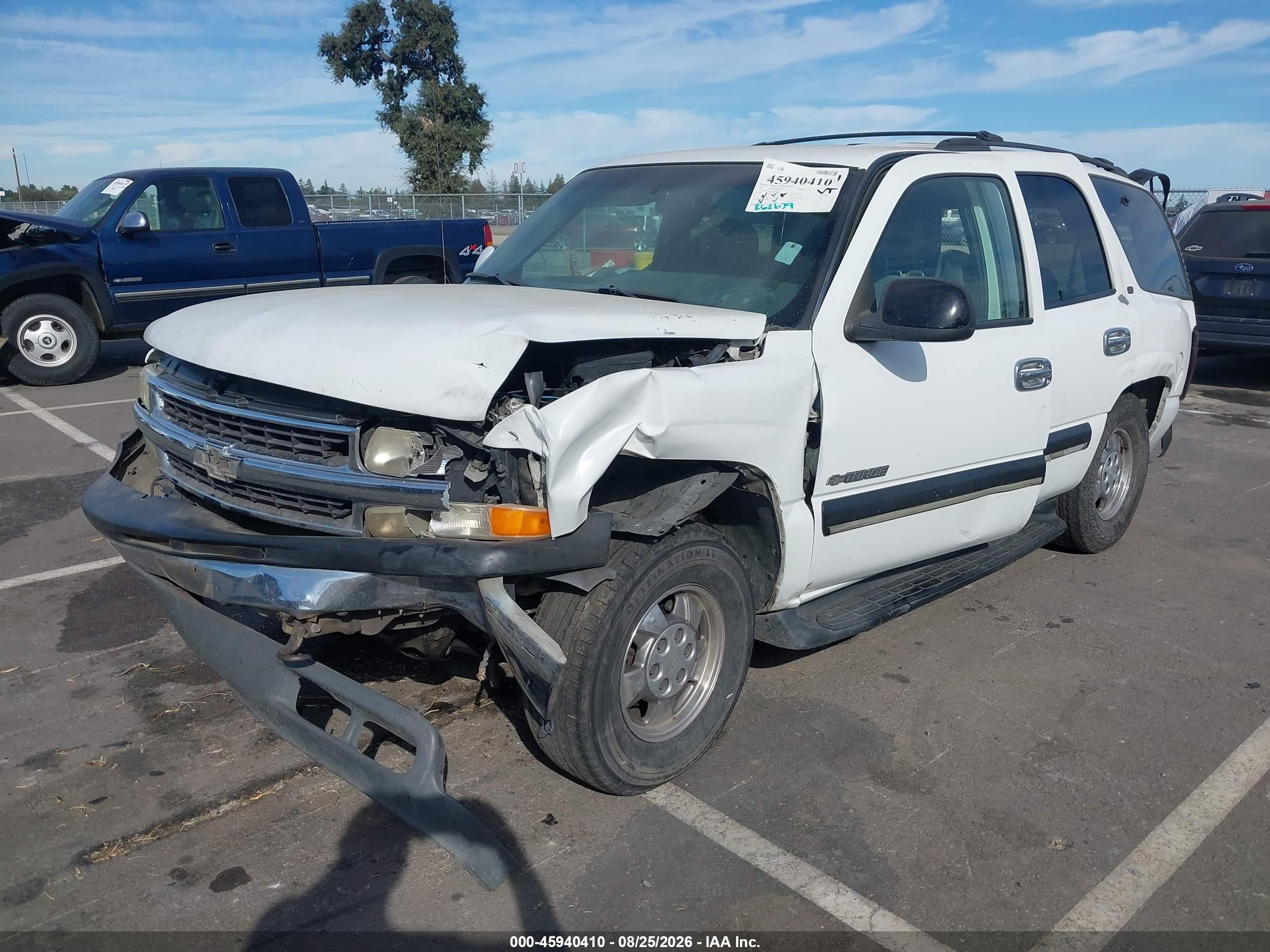 2001 Chevrolet Tahoe Lt White vin: 1GNEK13TX1J112576
