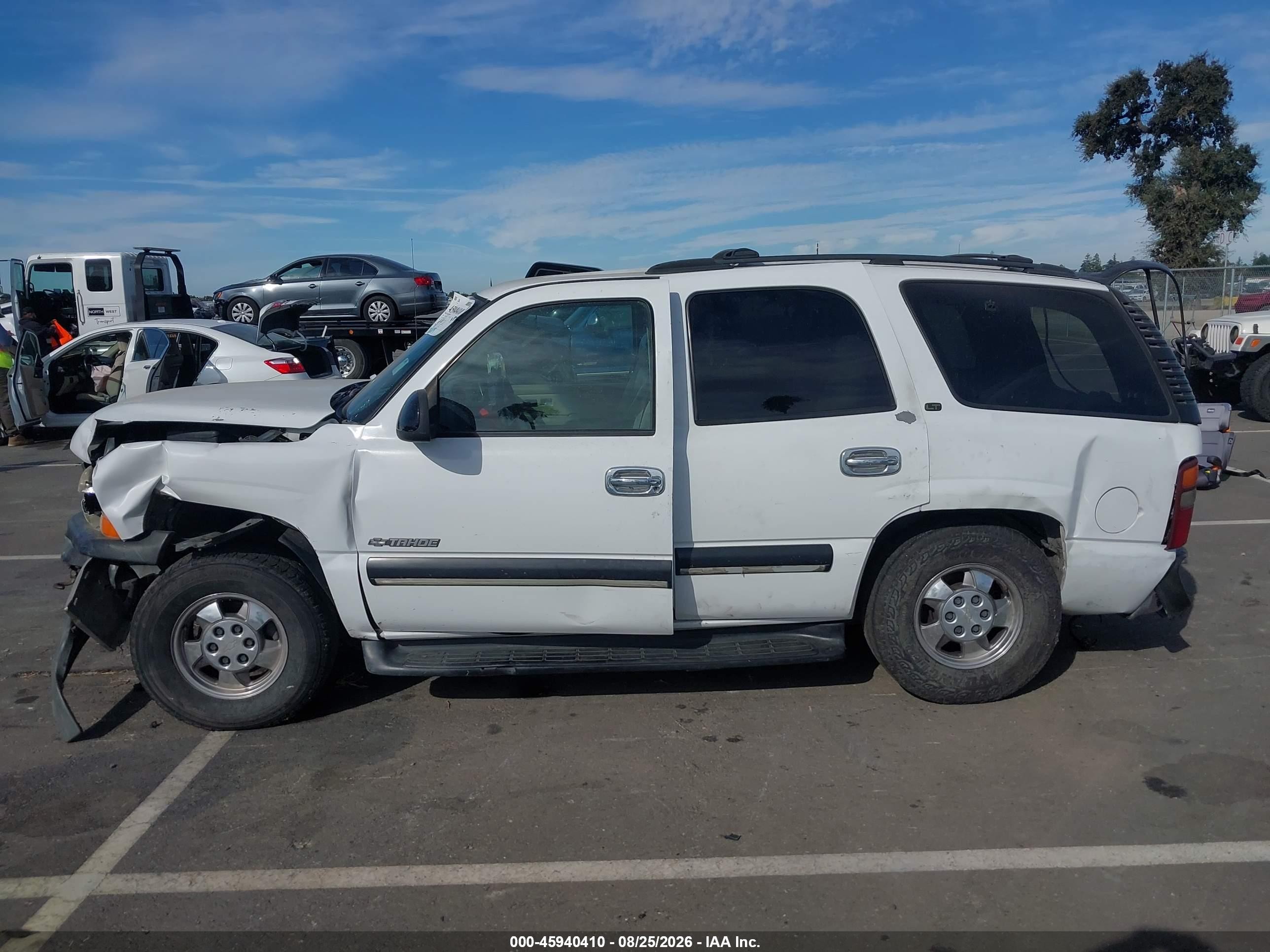 2001 Chevrolet Tahoe Lt White vin: 1GNEK13TX1J112576