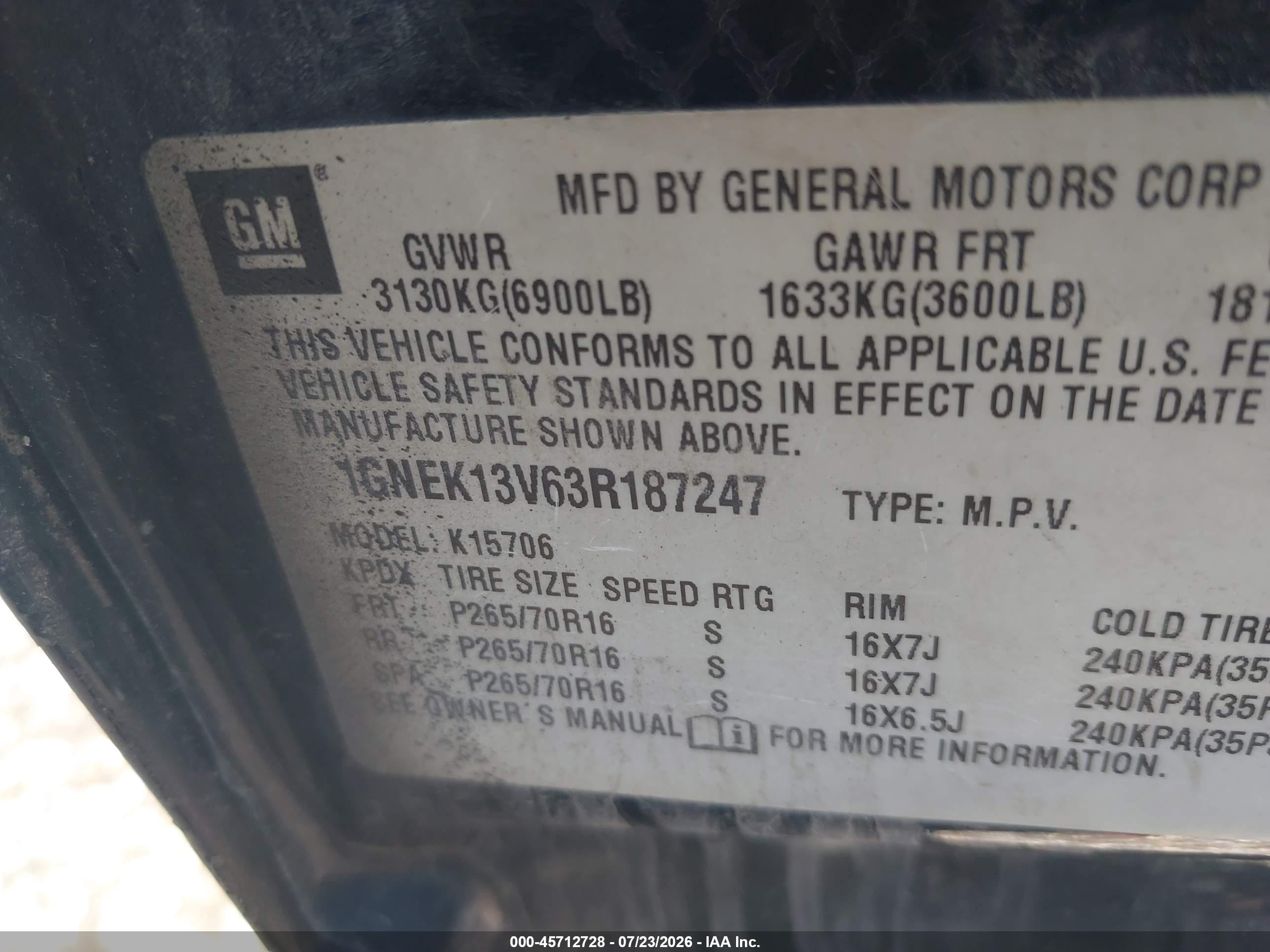 2003 Chevrolet Tahoe Ls Черный vin: 1GNEK13V63R187247
