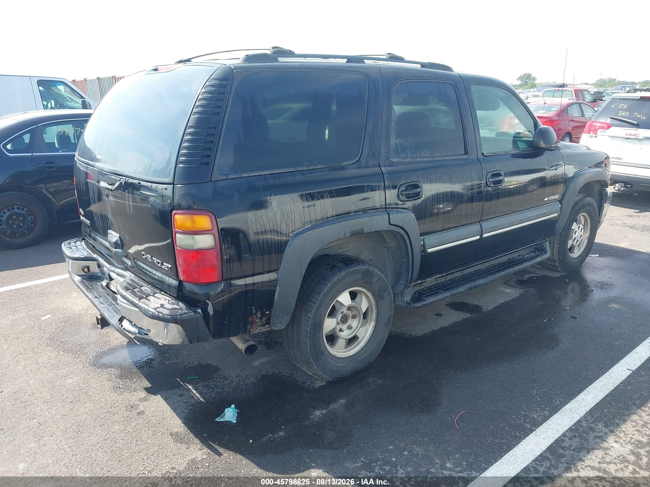 2002 Chevrolet Tahoe Ls Black vin: 1GNEK13Z02R315807