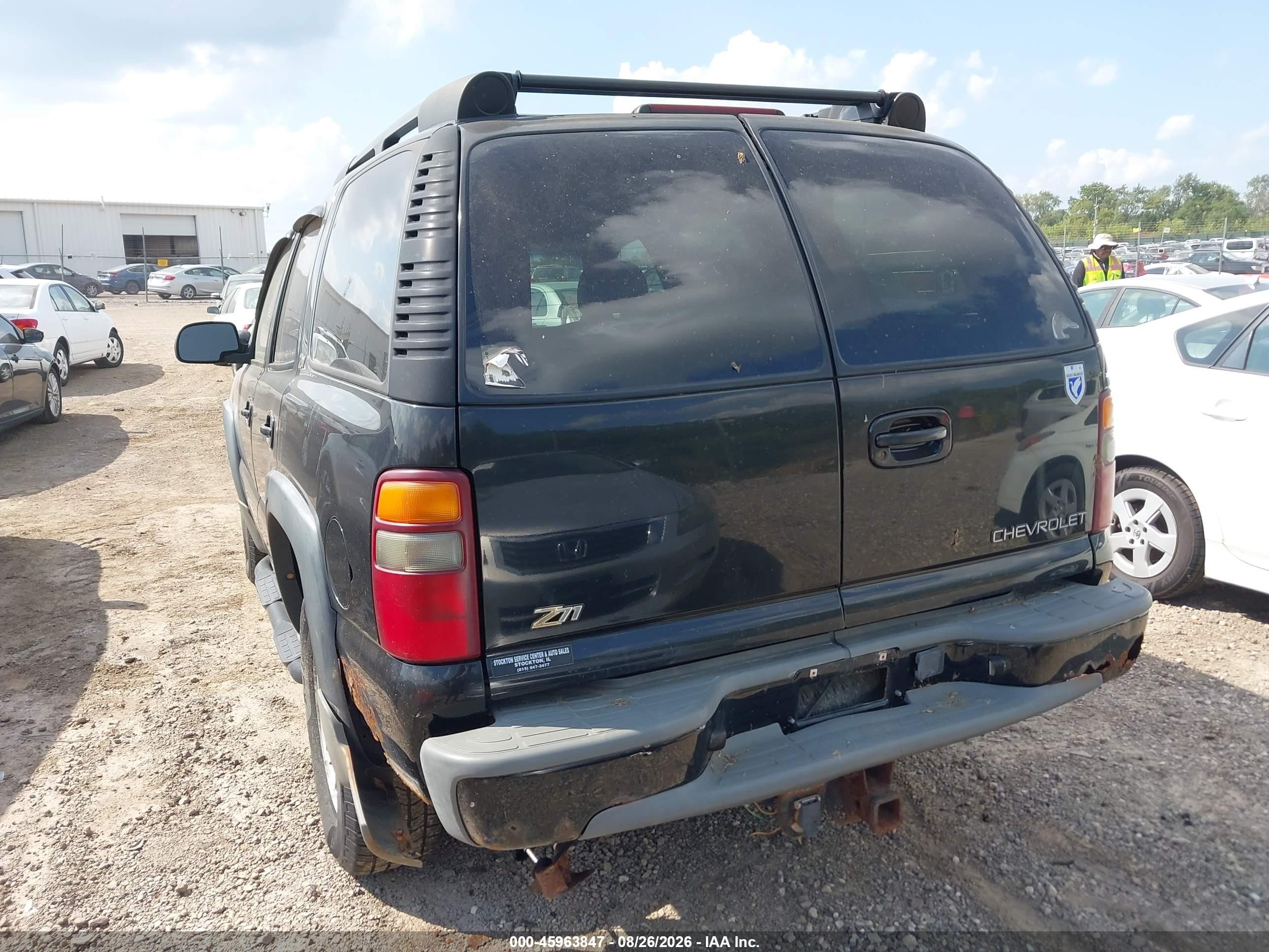 2002 Chevrolet Tahoe Z71 Black vin: 1GNEK13Z12R166386