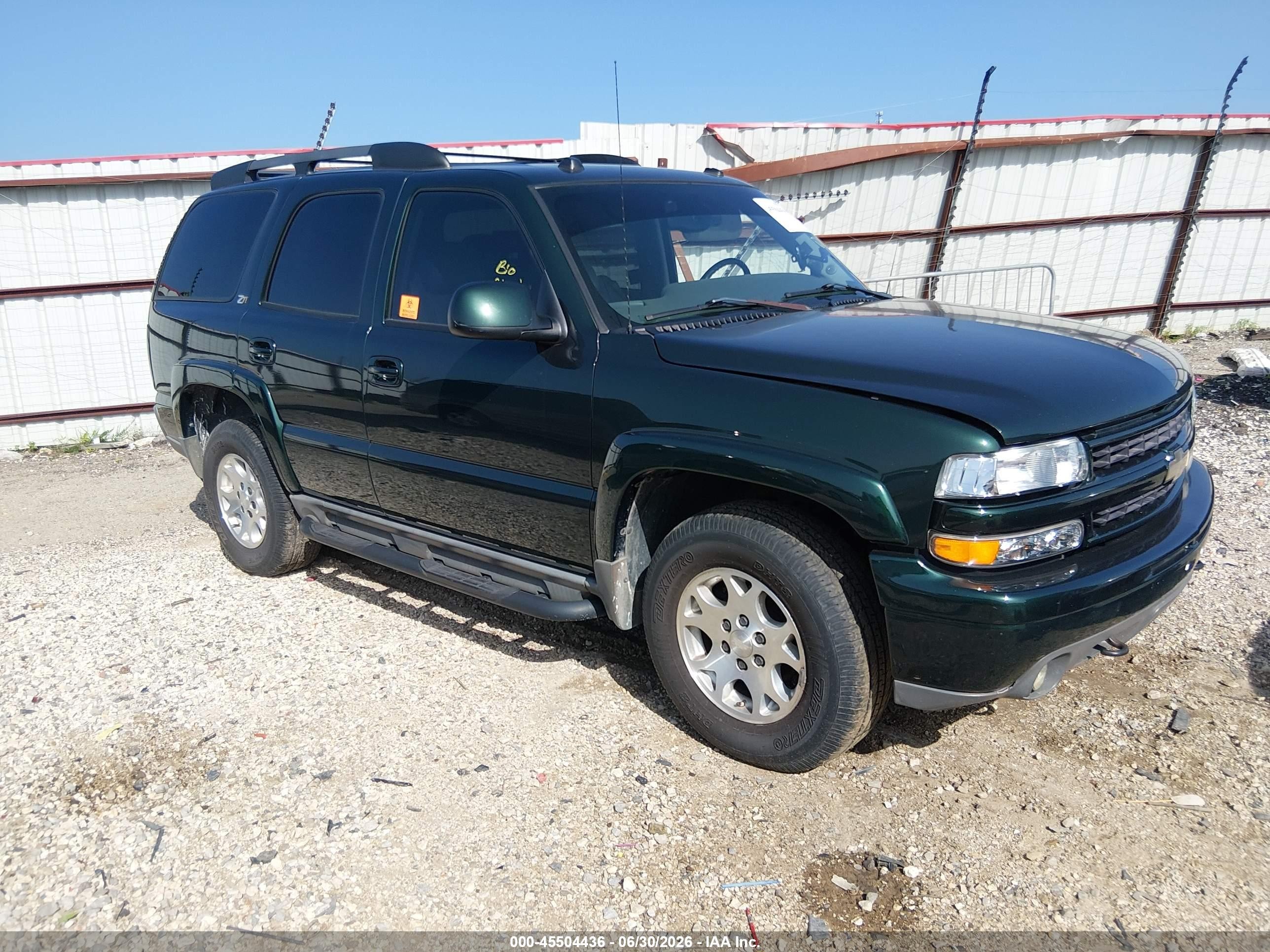 2004 Chevrolet Tahoe Z71 Green vin: 1GNEK13Z24R185578