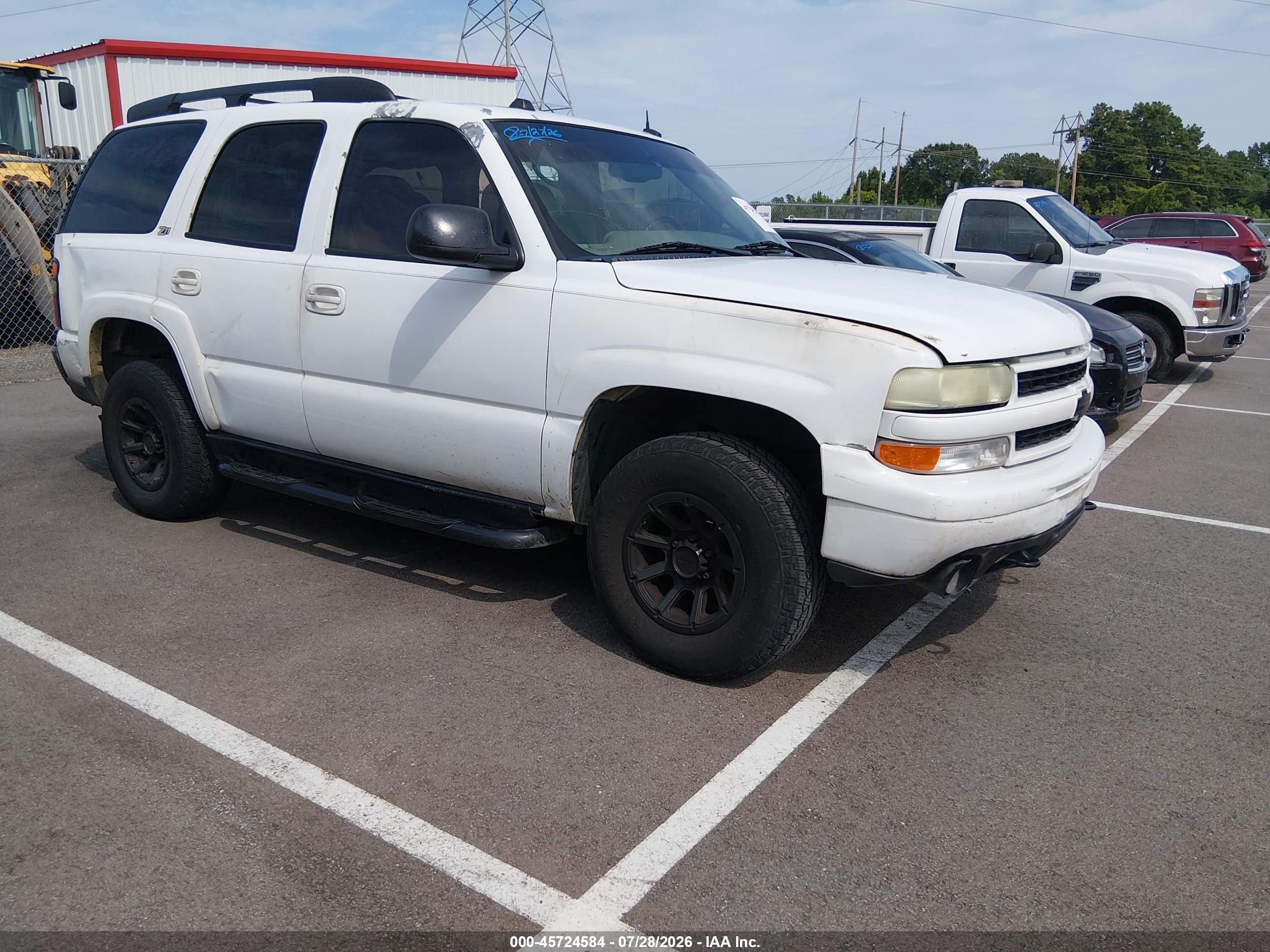 2004 Chevrolet Tahoe Z71 White vin: 1GNEK13Z34R130993