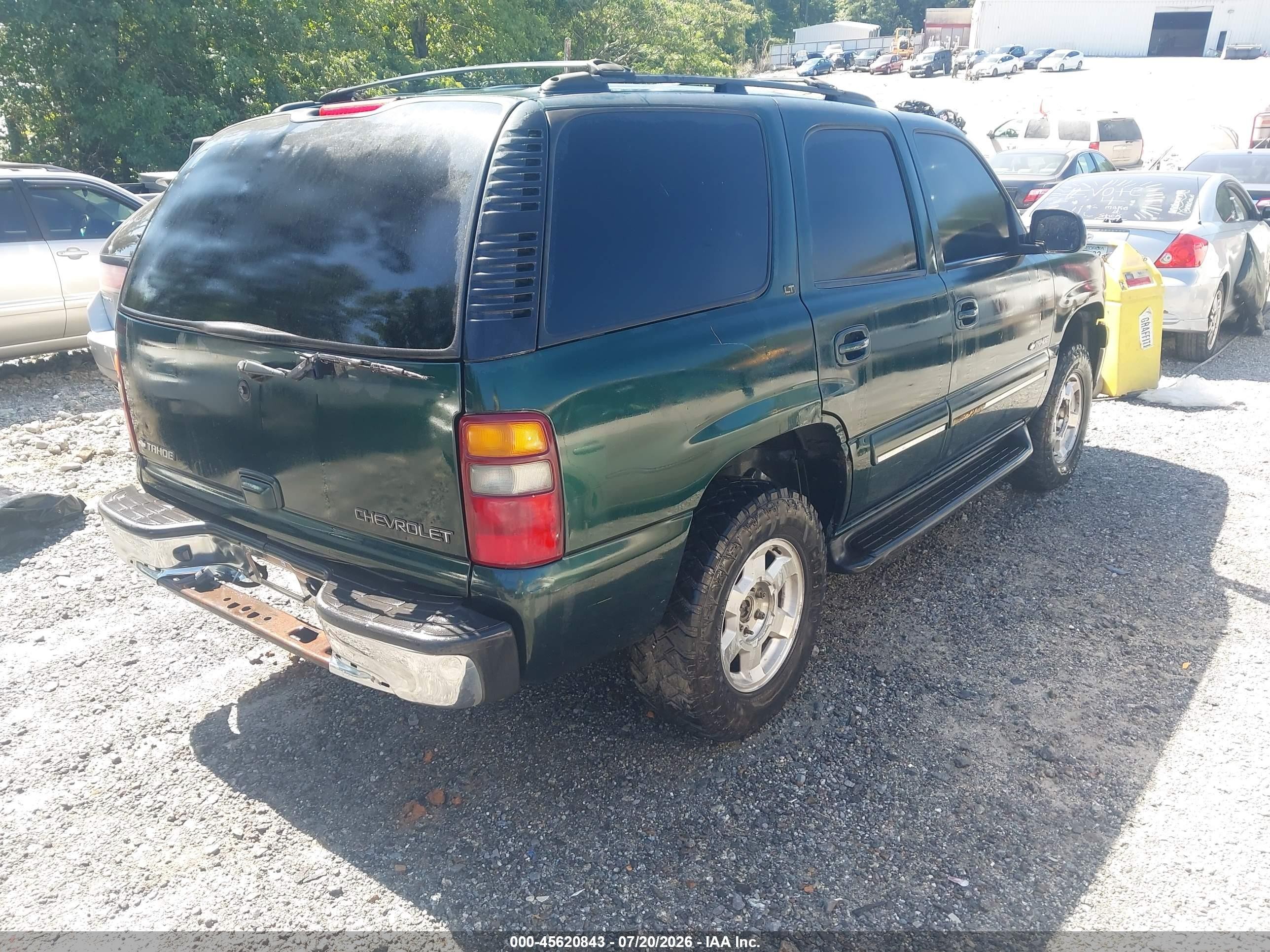 2002 Chevrolet Tahoe Lt Green vin: 1GNEK13Z42J277951
