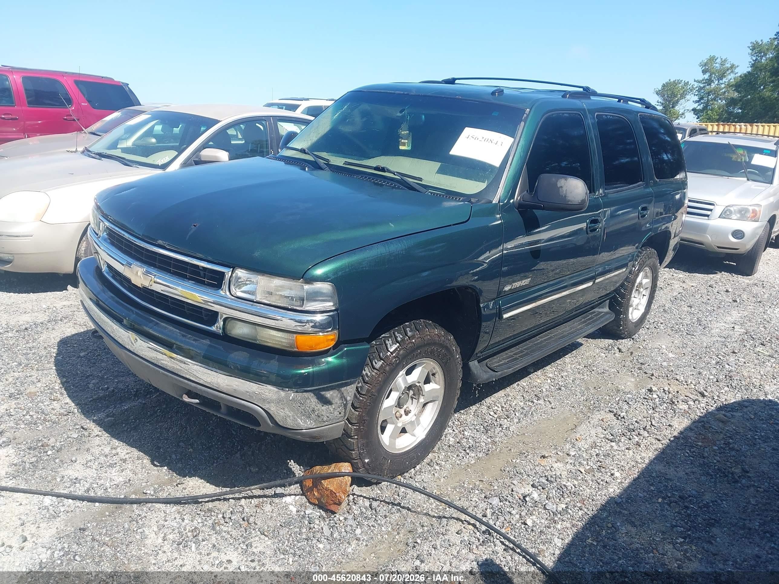 2002 Chevrolet Tahoe Lt Green vin: 1GNEK13Z42J277951