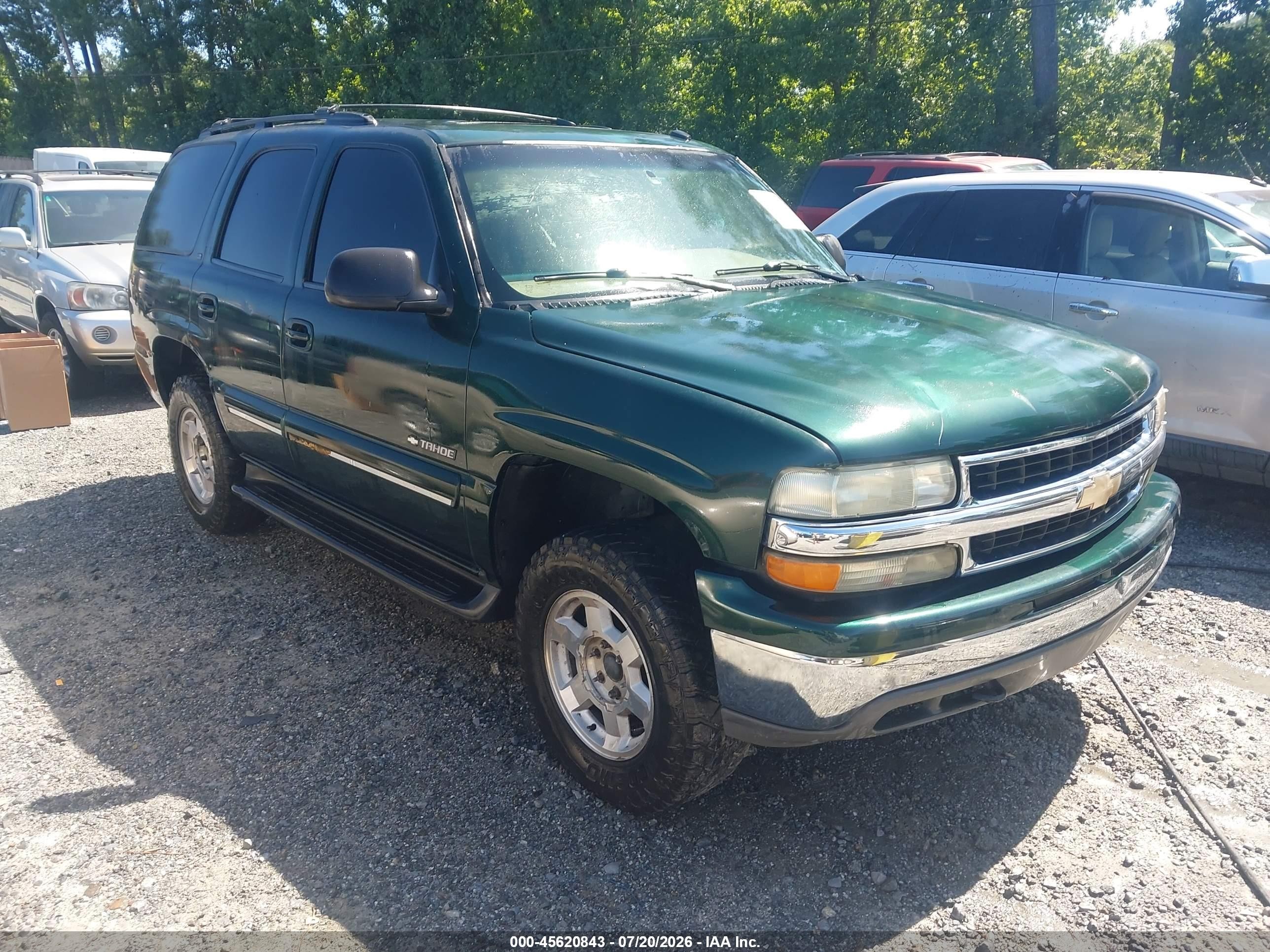 2002 Chevrolet Tahoe Lt Green vin: 1GNEK13Z42J277951
