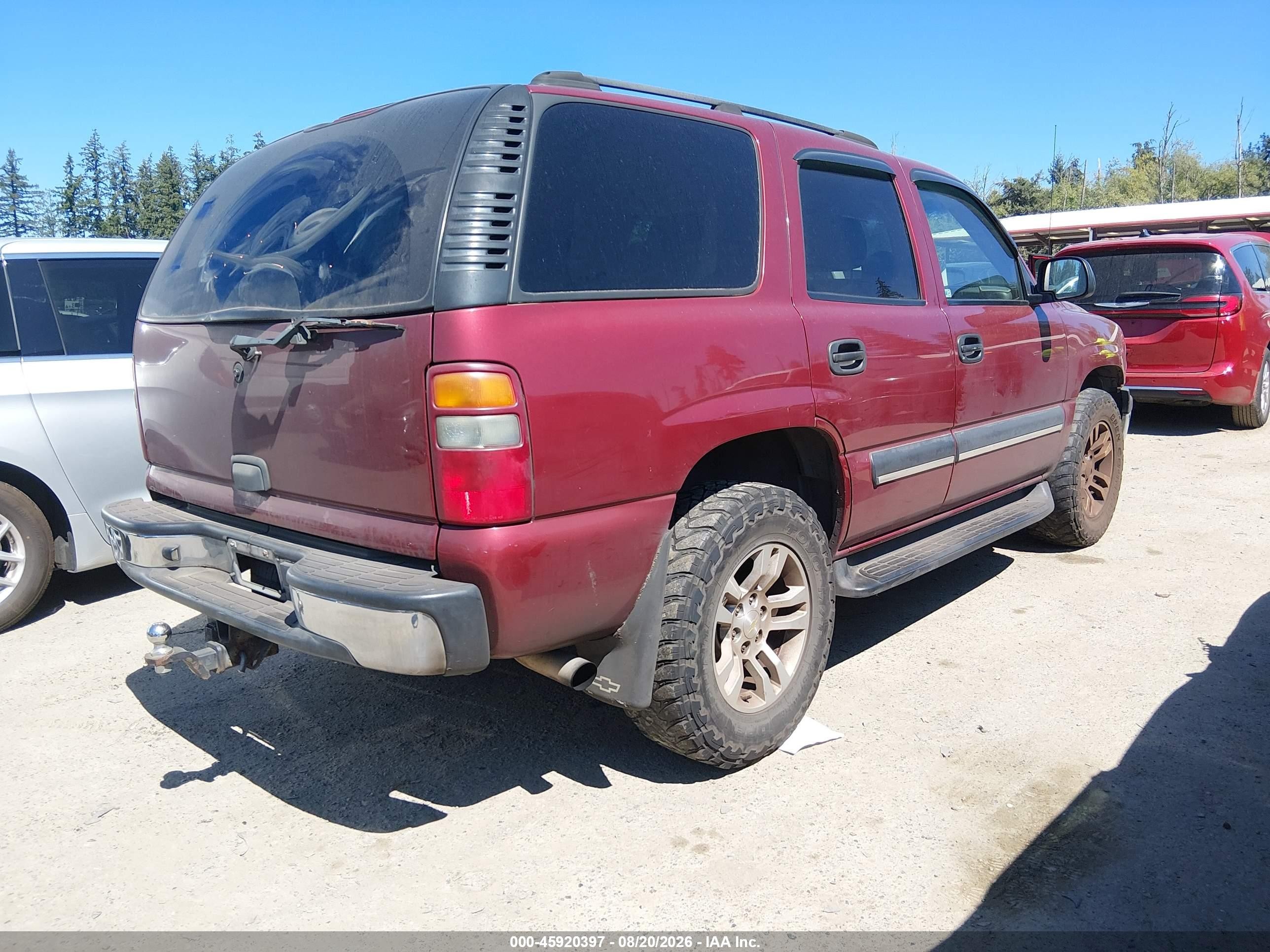 2003 Chevrolet Tahoe Ls Red vin: 1GNEK13Z43J214060