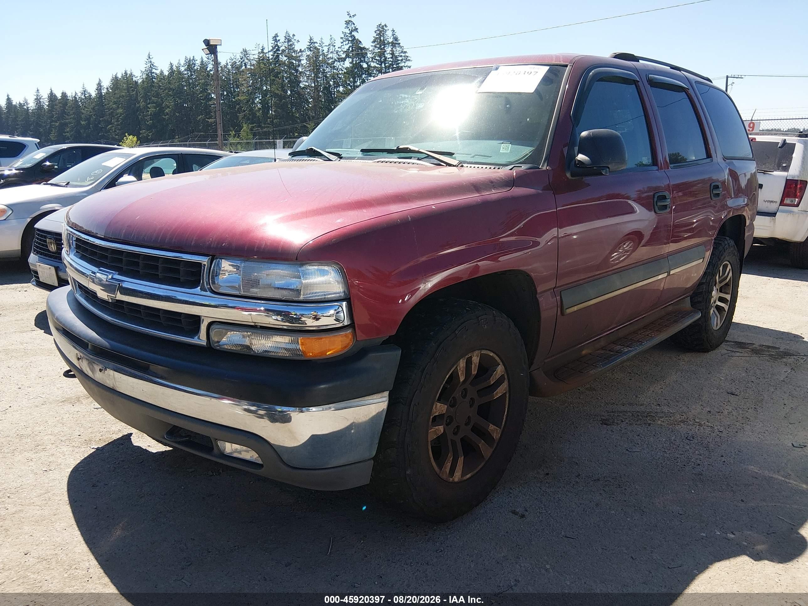 2003 Chevrolet Tahoe Ls Red vin: 1GNEK13Z43J214060