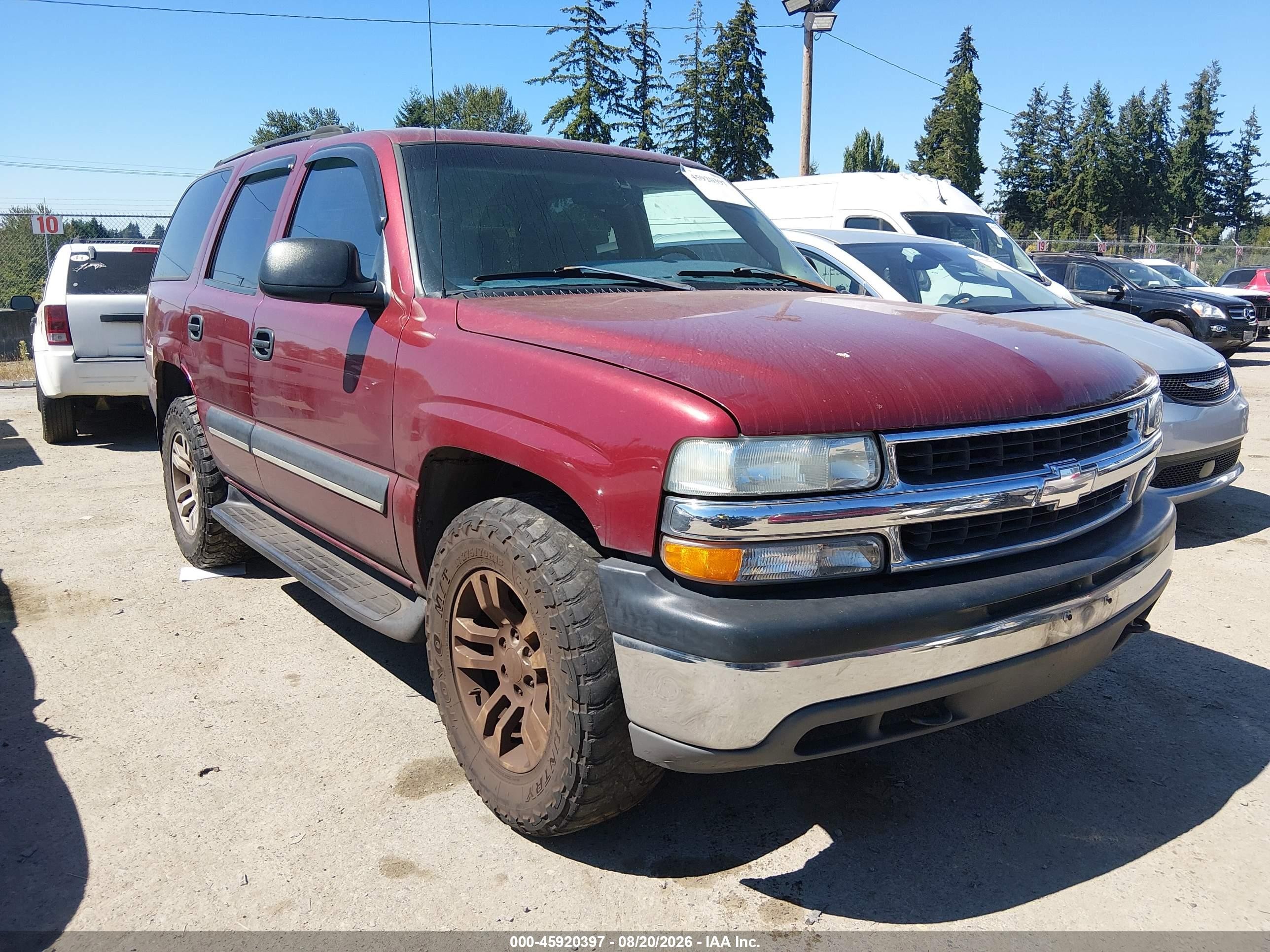 2003 Chevrolet Tahoe Ls Red vin: 1GNEK13Z43J214060