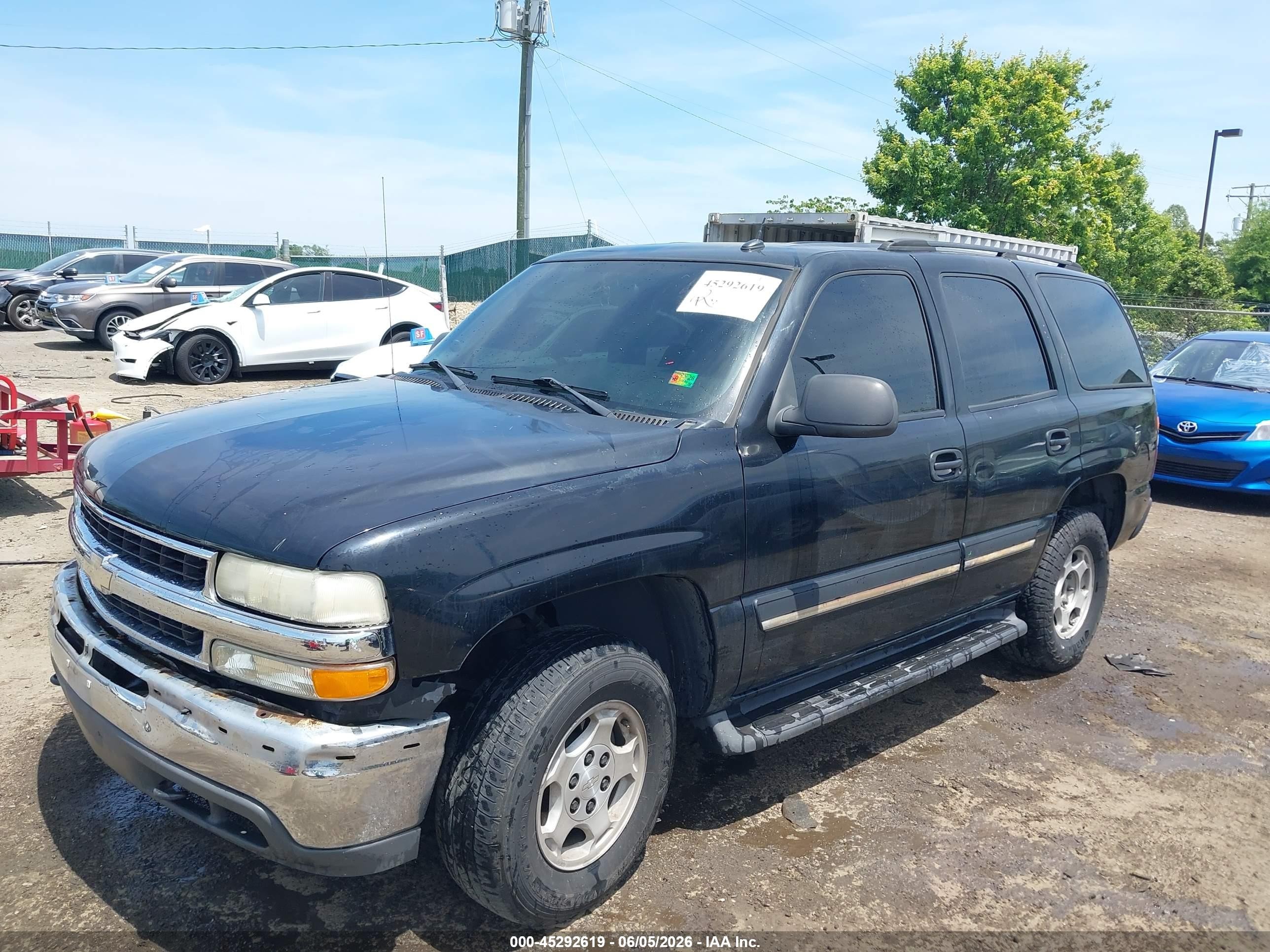 2005 Chevrolet Tahoe Ls Black vin: 1GNEK13Z45R225404