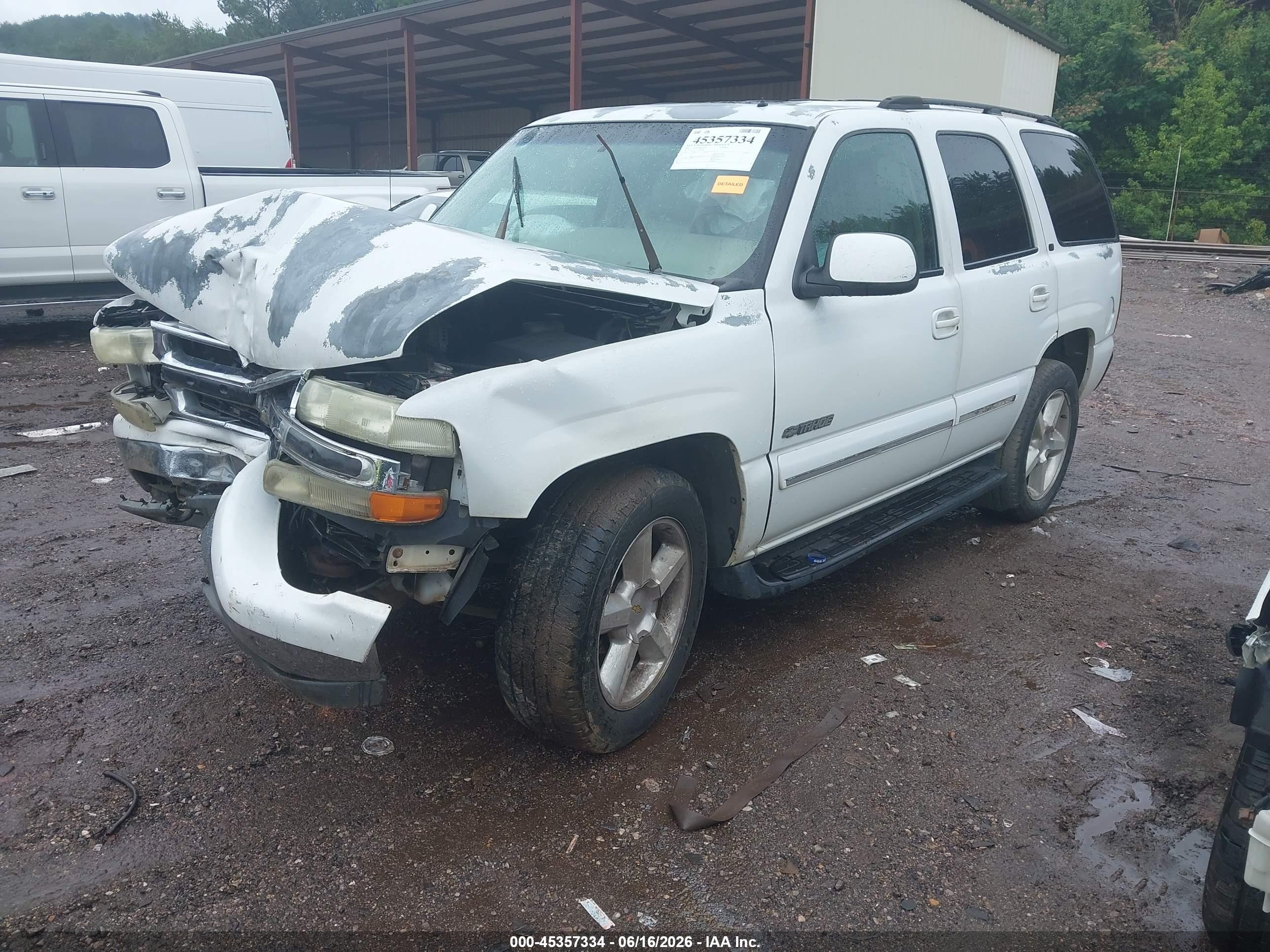 2002 Chevrolet Tahoe Lt White vin: 1GNEK13Z62J248144