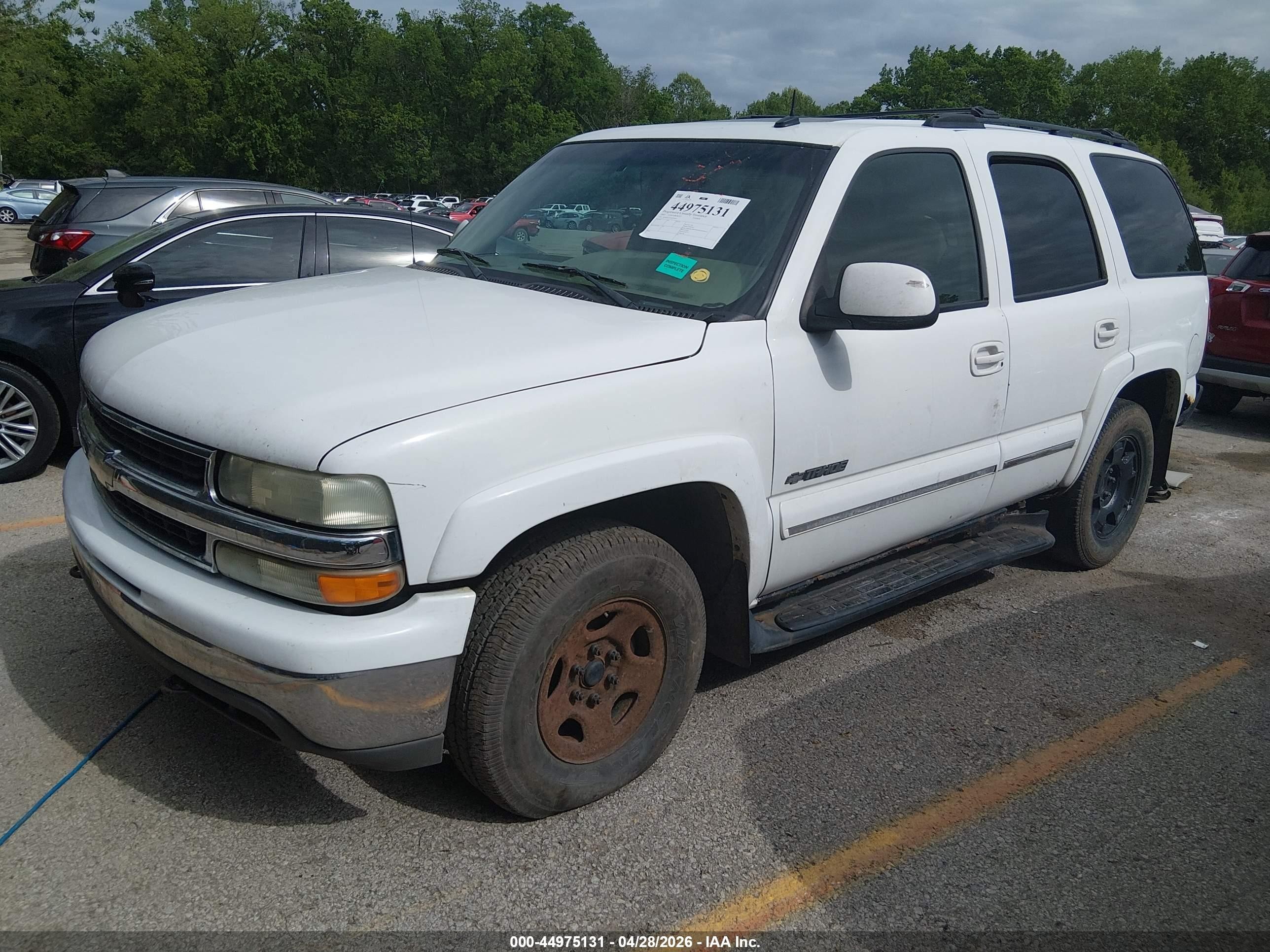 2002 Chevrolet Tahoe Lt White vin: 1GNEK13Z62J274971