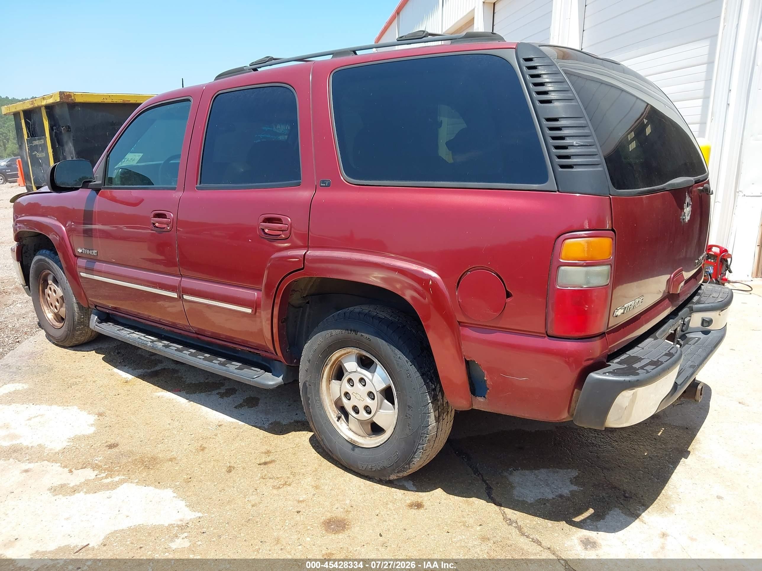 2002 Chevrolet Tahoe Lt Burgundy vin: 1GNEK13Z82J286054