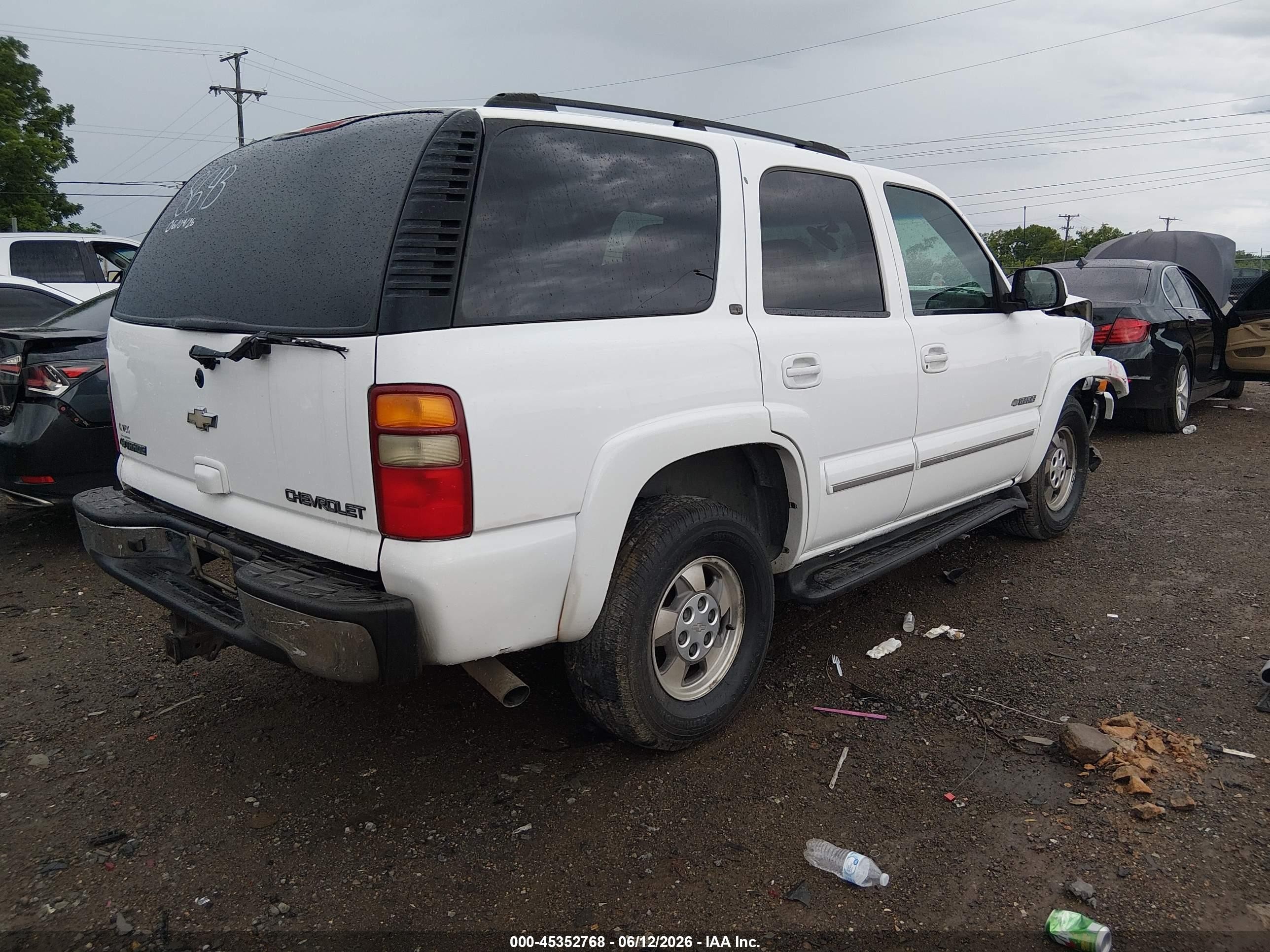 2003 Chevrolet Tahoe Lt White vin: 1GNEK13Z93R248643