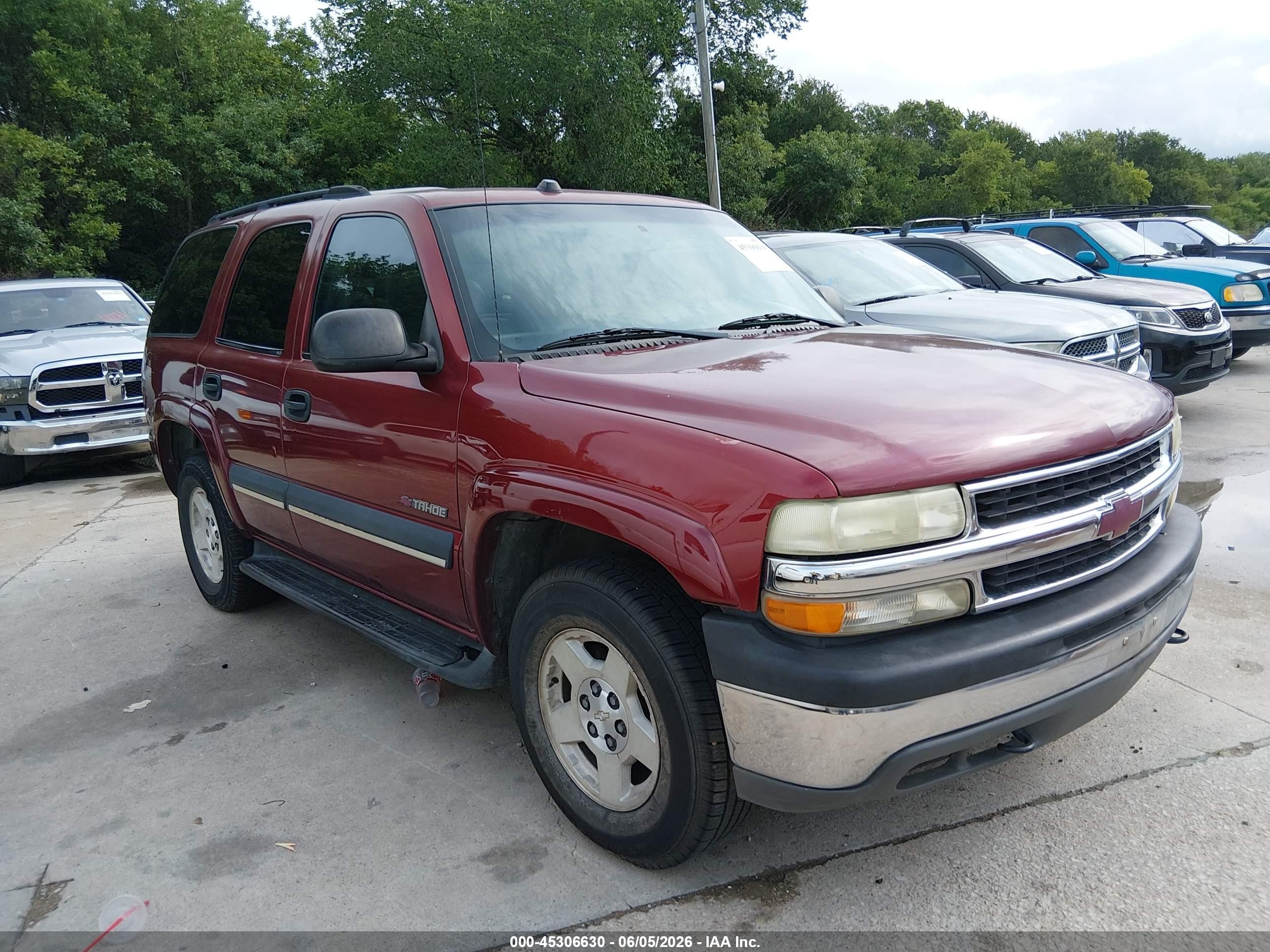 2003 Chevrolet Tahoe Ls Burgundy vin: 1GNEK13ZX3R126471