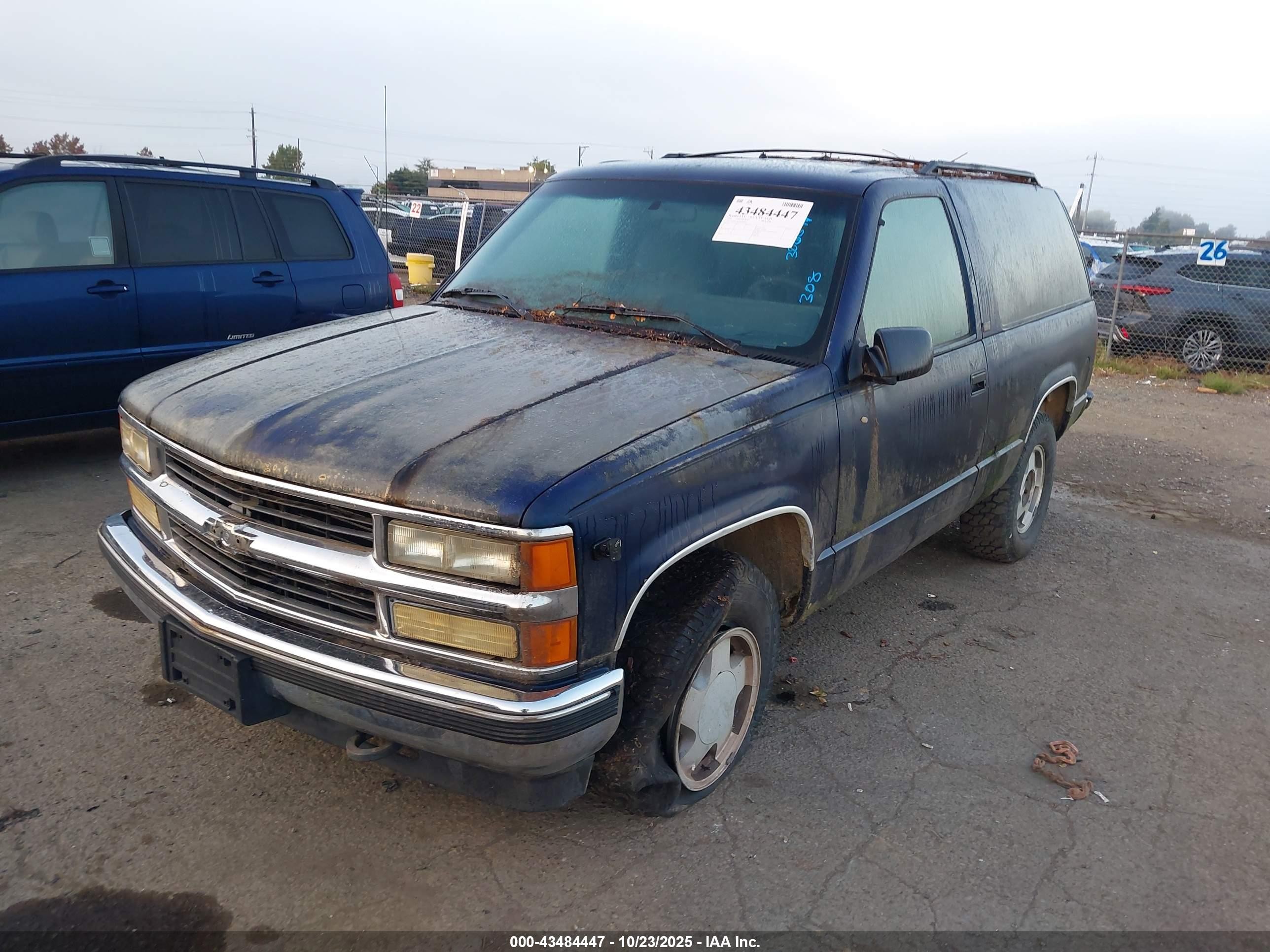 1994 Chevrolet Blazer K1500 Blue vin: 1GNEK18K5RJ300899