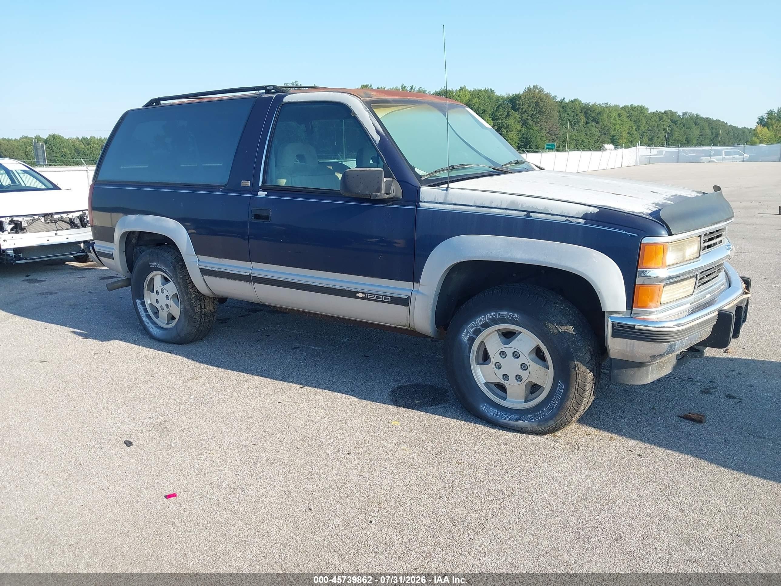 1994 Chevrolet Blazer K1500 Blue vin: 1GNEK18K8RJ337705