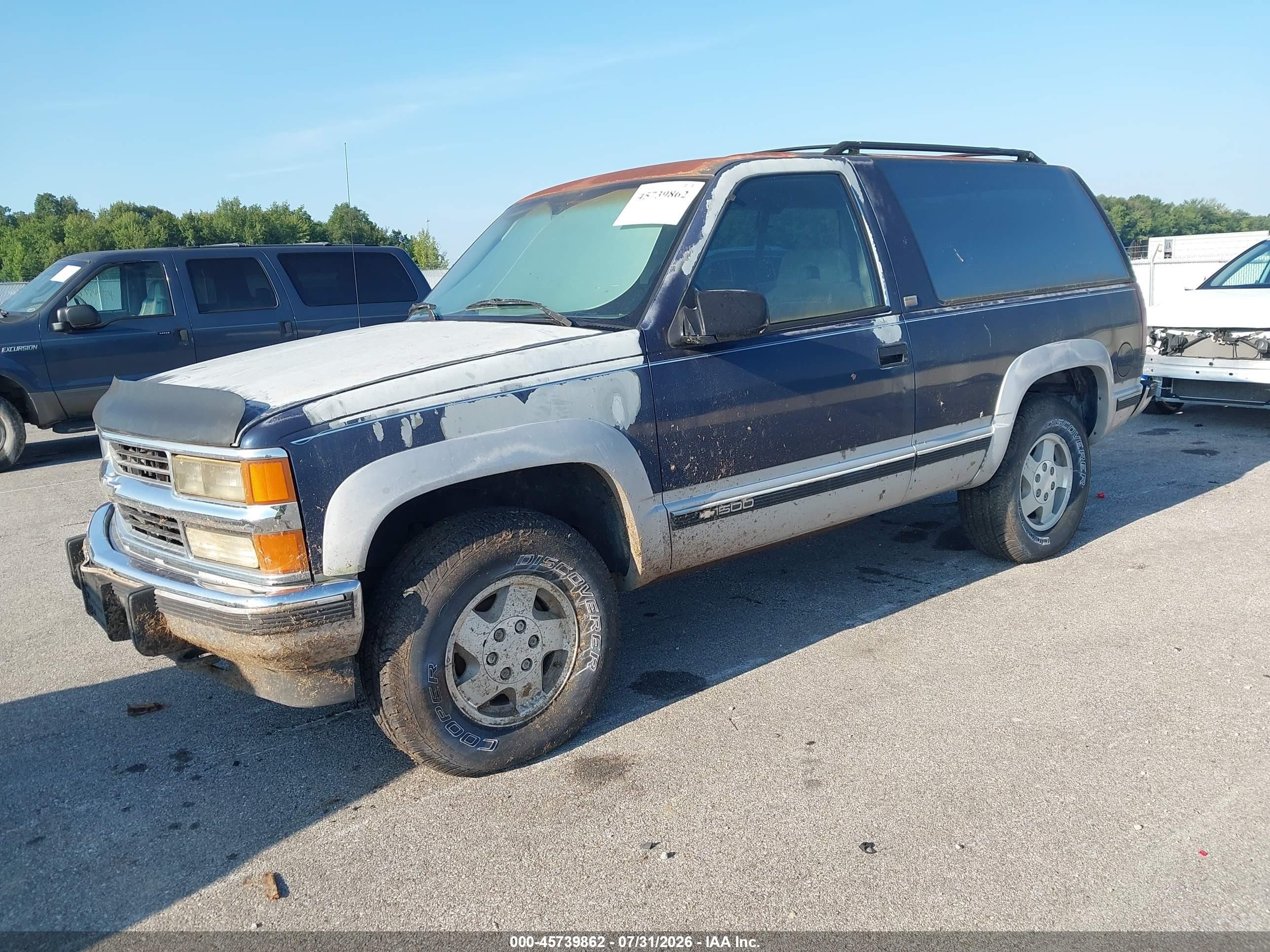 1994 Chevrolet Blazer K1500 Blue vin: 1GNEK18K8RJ337705