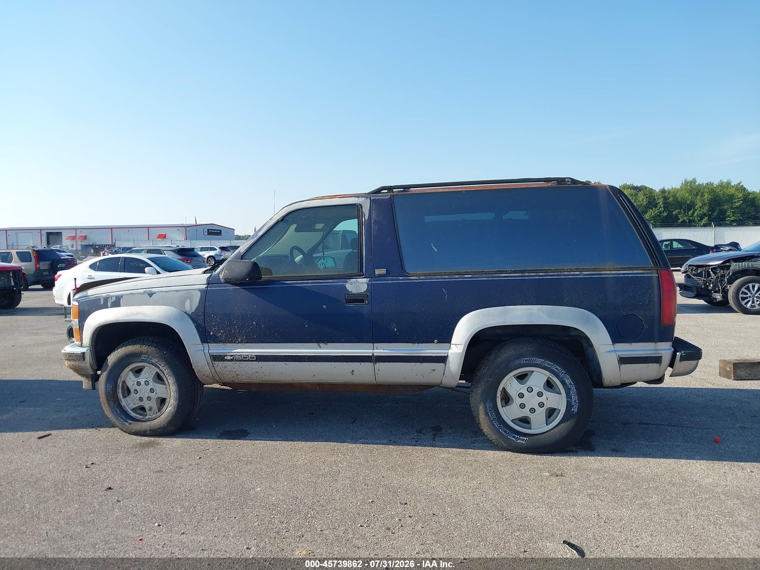1994 Chevrolet Blazer K1500 Blue vin: 1GNEK18K8RJ337705