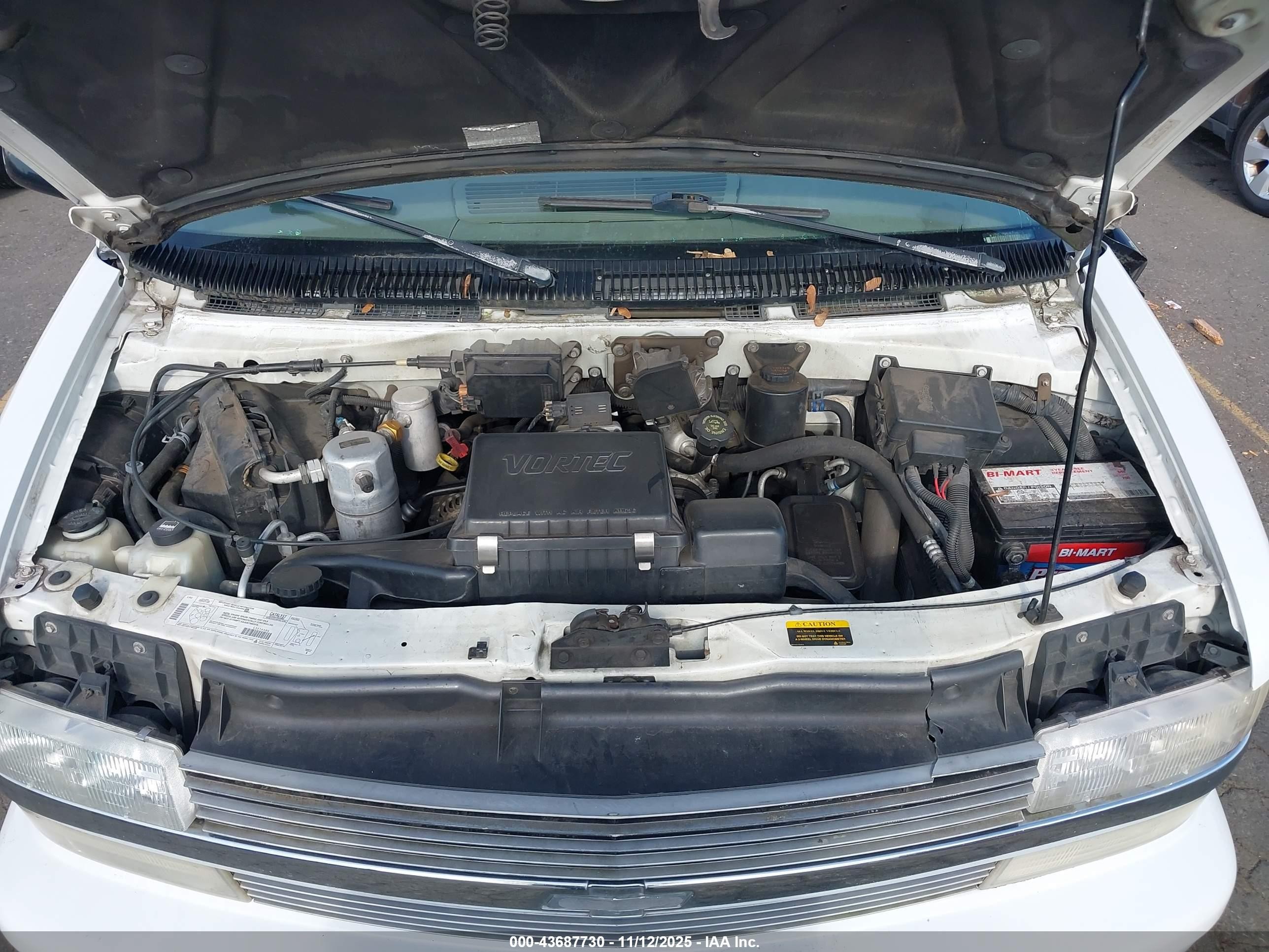1999 Chevrolet Astro   Белый vin: 1GNEL19W3XB156825