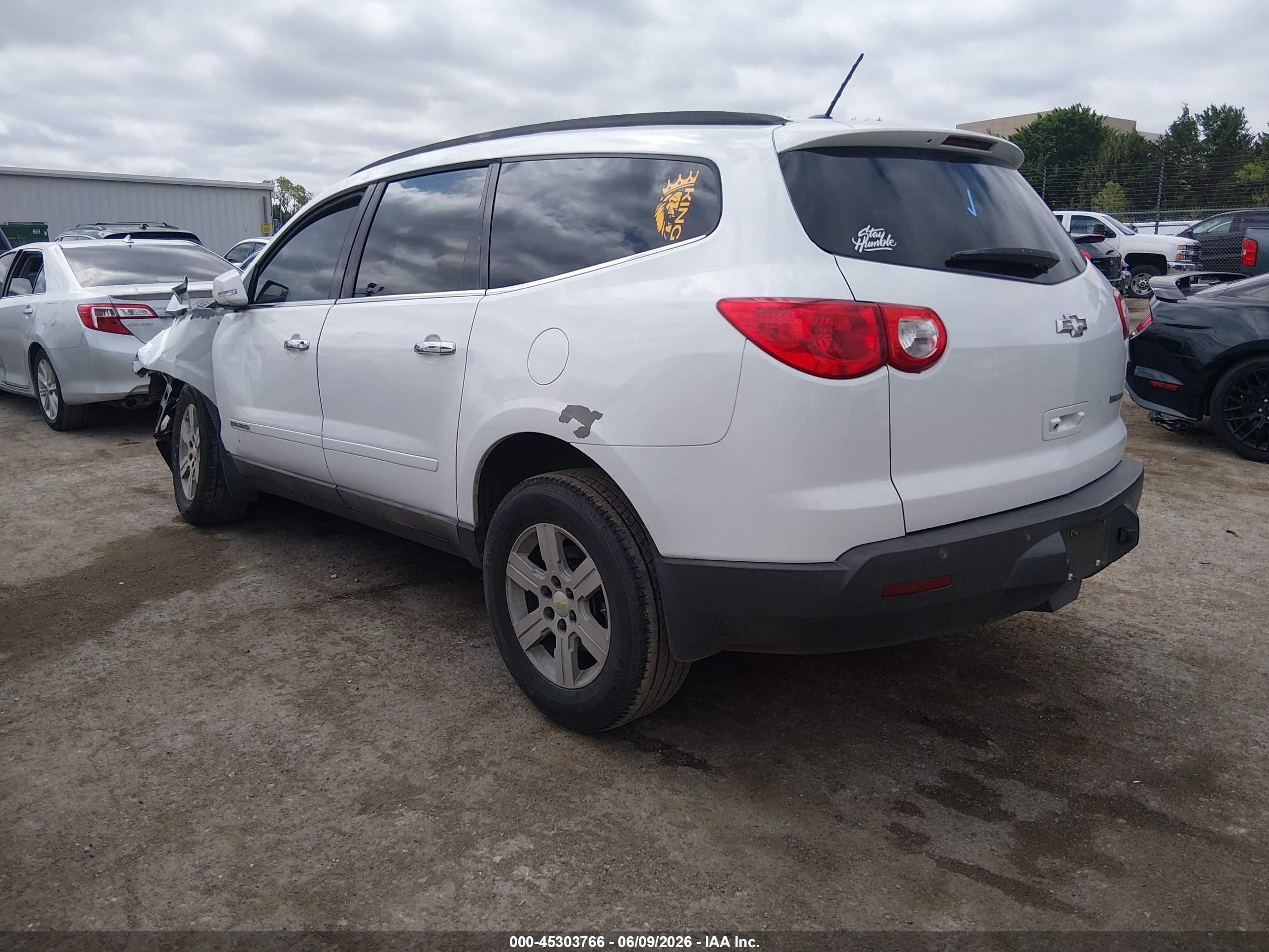 2009 Chevrolet Traverse Lt White vin: 1GNER23D09S176268