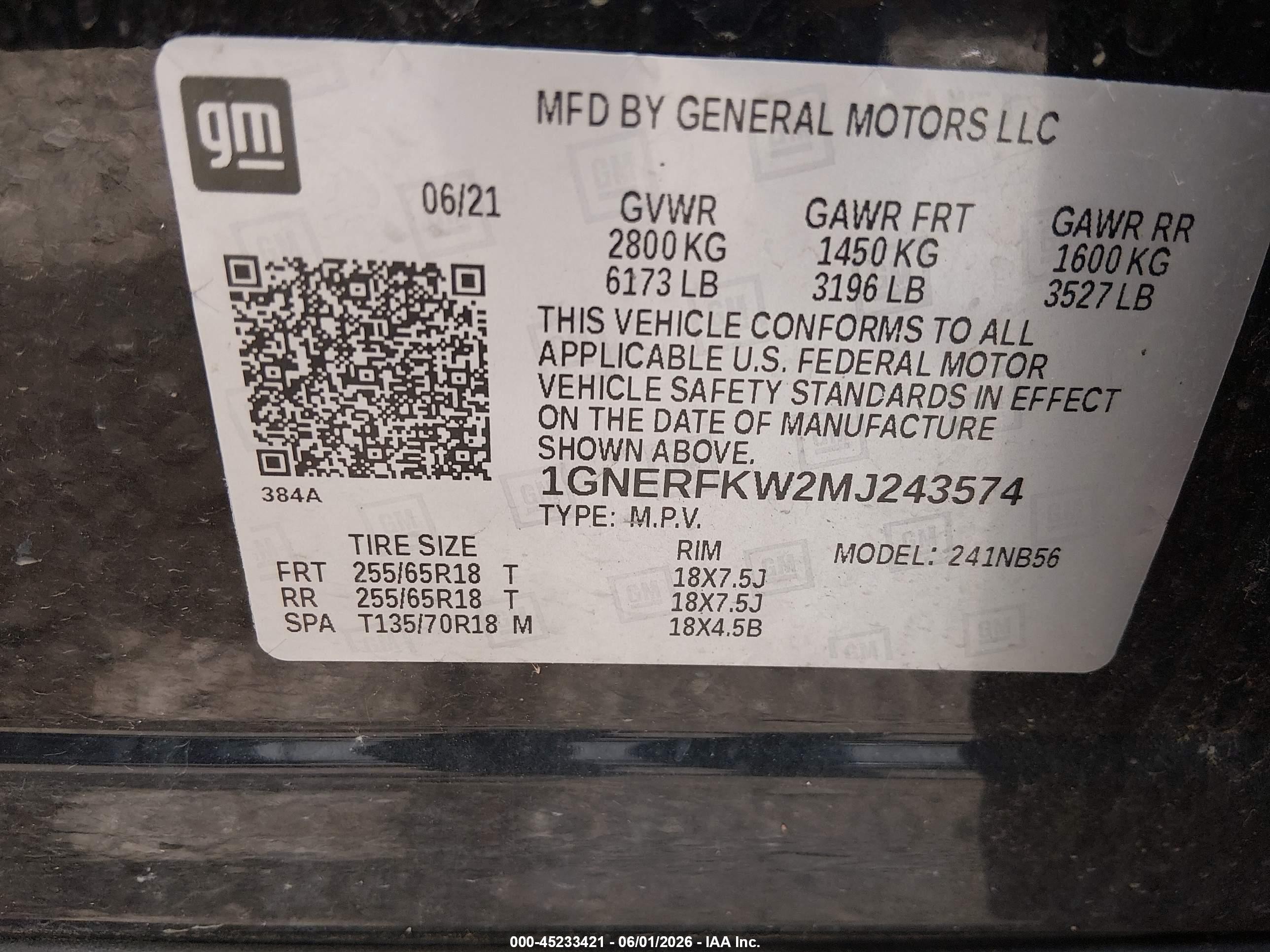 2021 Chevrolet Traverse Fwd Ls Черный vin: 1GNERFKW2MJ243574