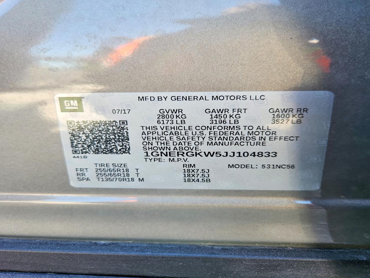 2018 Chevrolet Traverse Lt Gray vin: 1GNERGKW5JJ104833