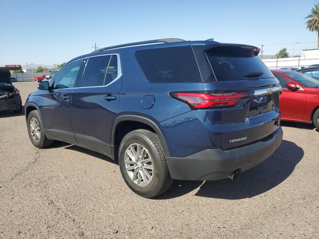 2023 Chevrolet Traverse Lt Blue vin: 1GNERGKW6PJ129216 Damage: Left Rear Door, Heavy Scratch, 1 To 2 Inches