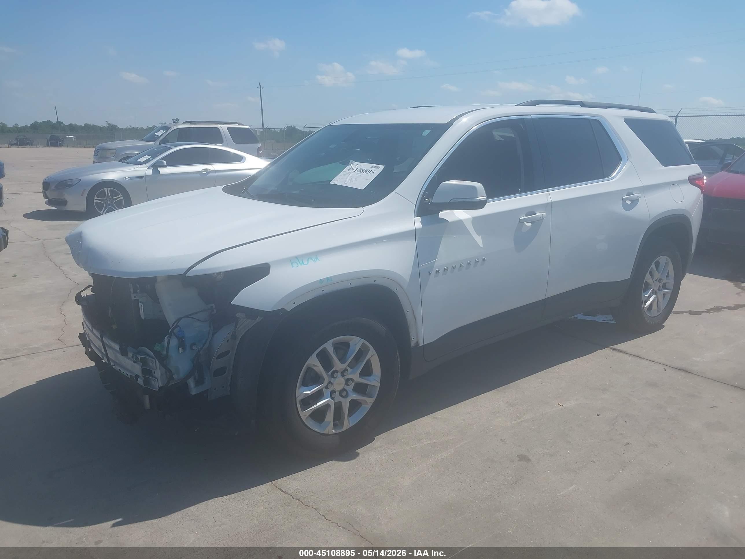 2019 Chevrolet Traverse 1lt White vin: 1GNERGKW9KJ201180