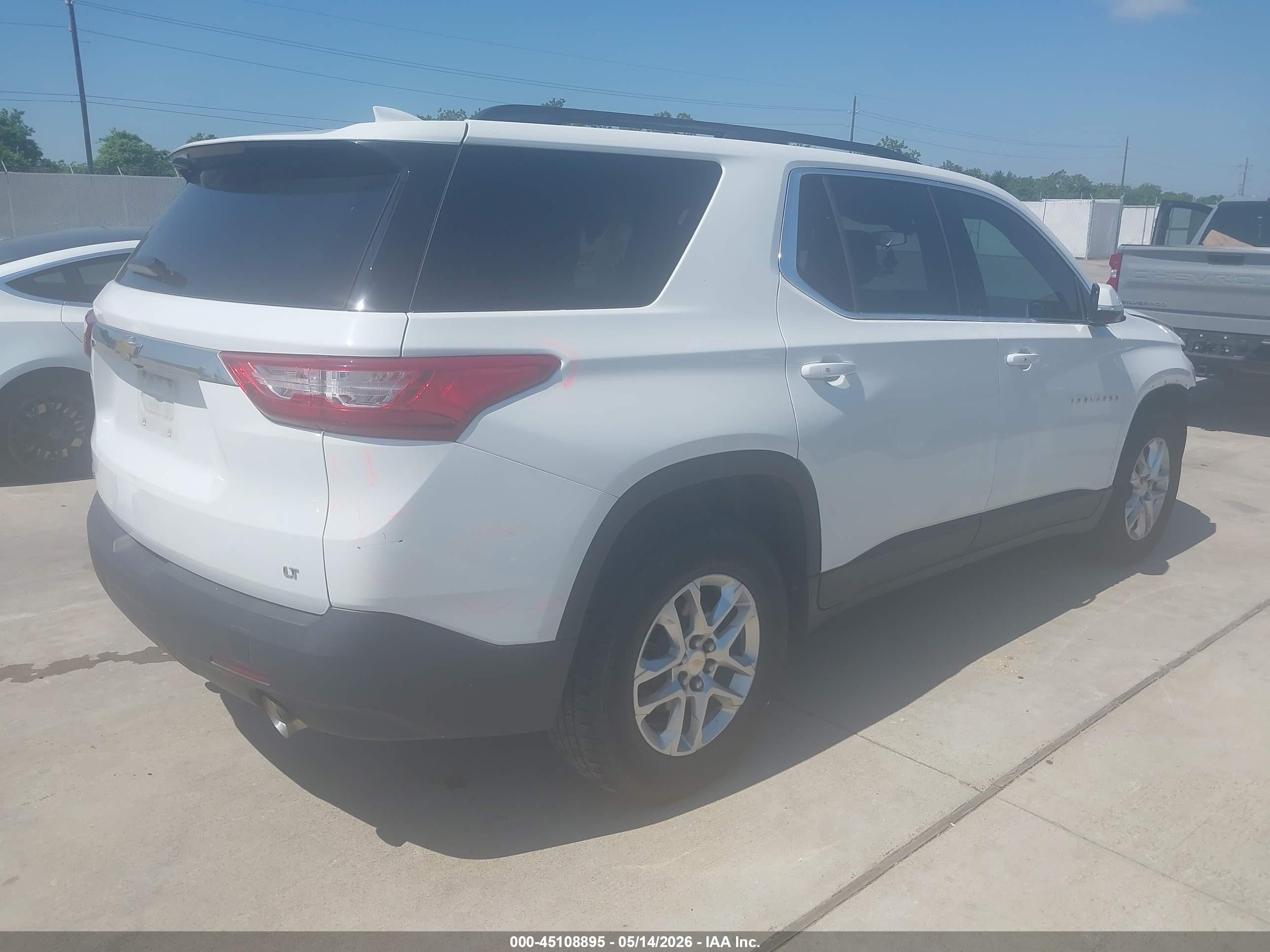 2019 Chevrolet Traverse 1lt White vin: 1GNERGKW9KJ201180