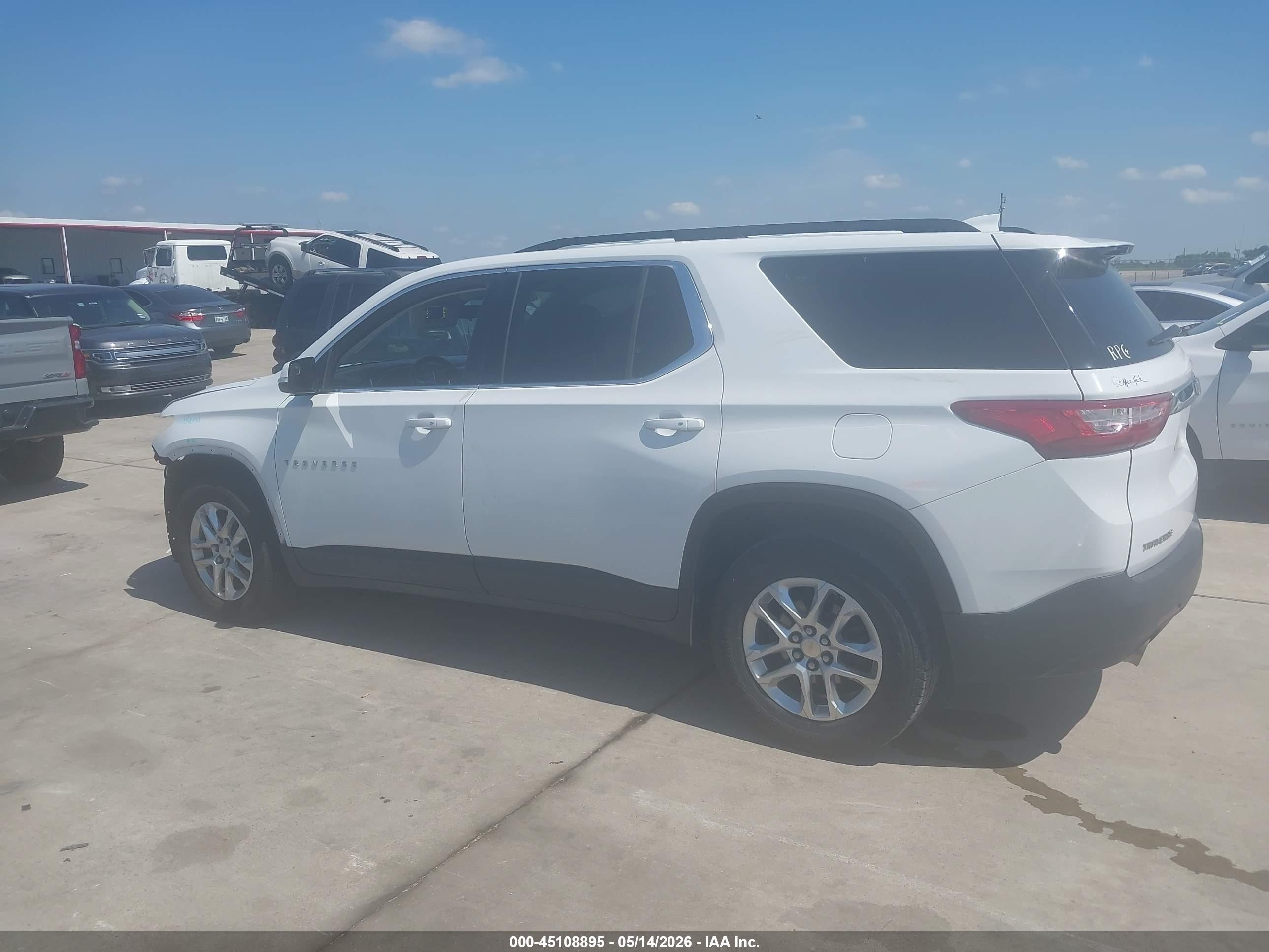 2019 Chevrolet Traverse 1lt White vin: 1GNERGKW9KJ201180