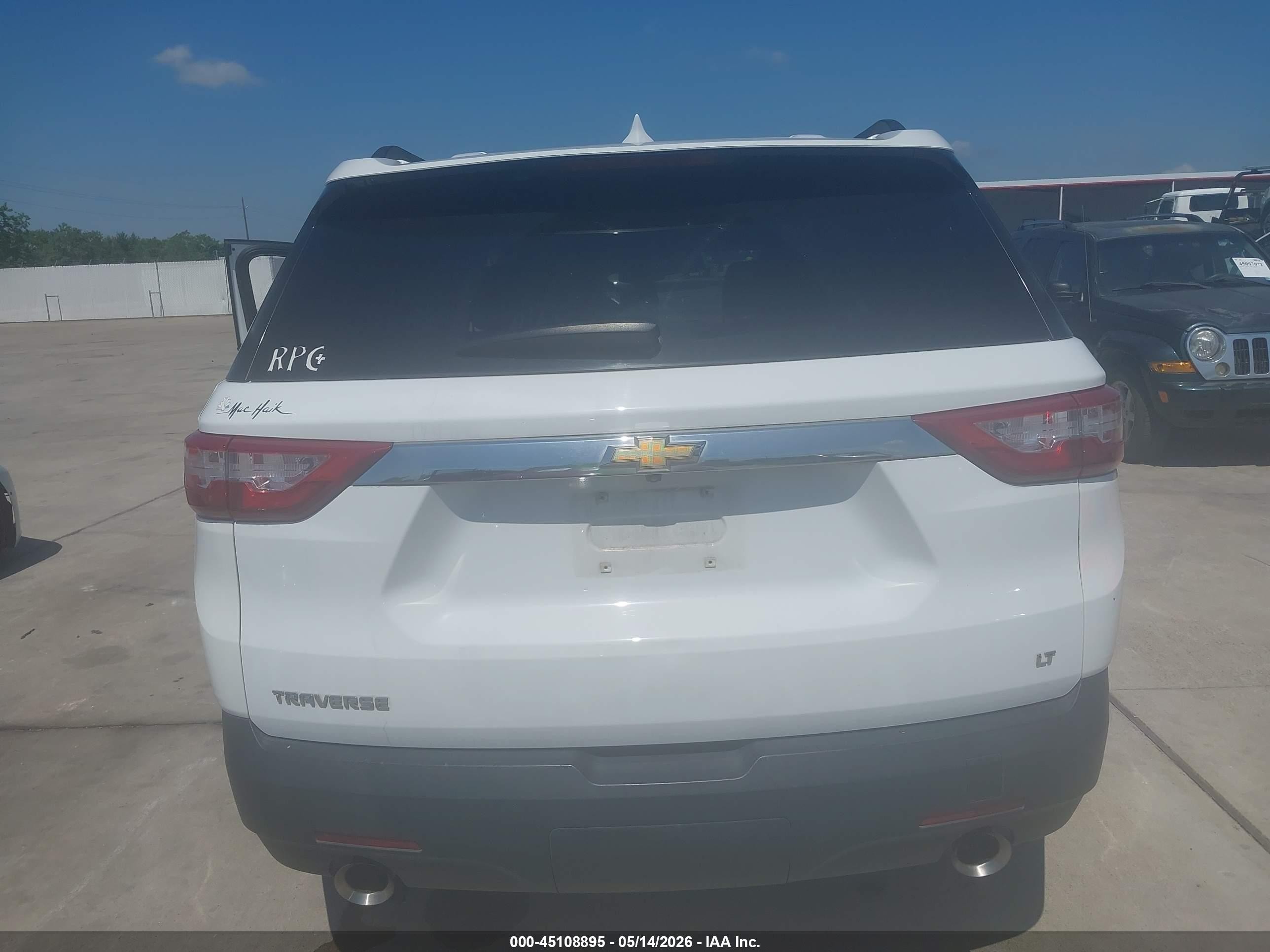 2019 Chevrolet Traverse 1lt White vin: 1GNERGKW9KJ201180