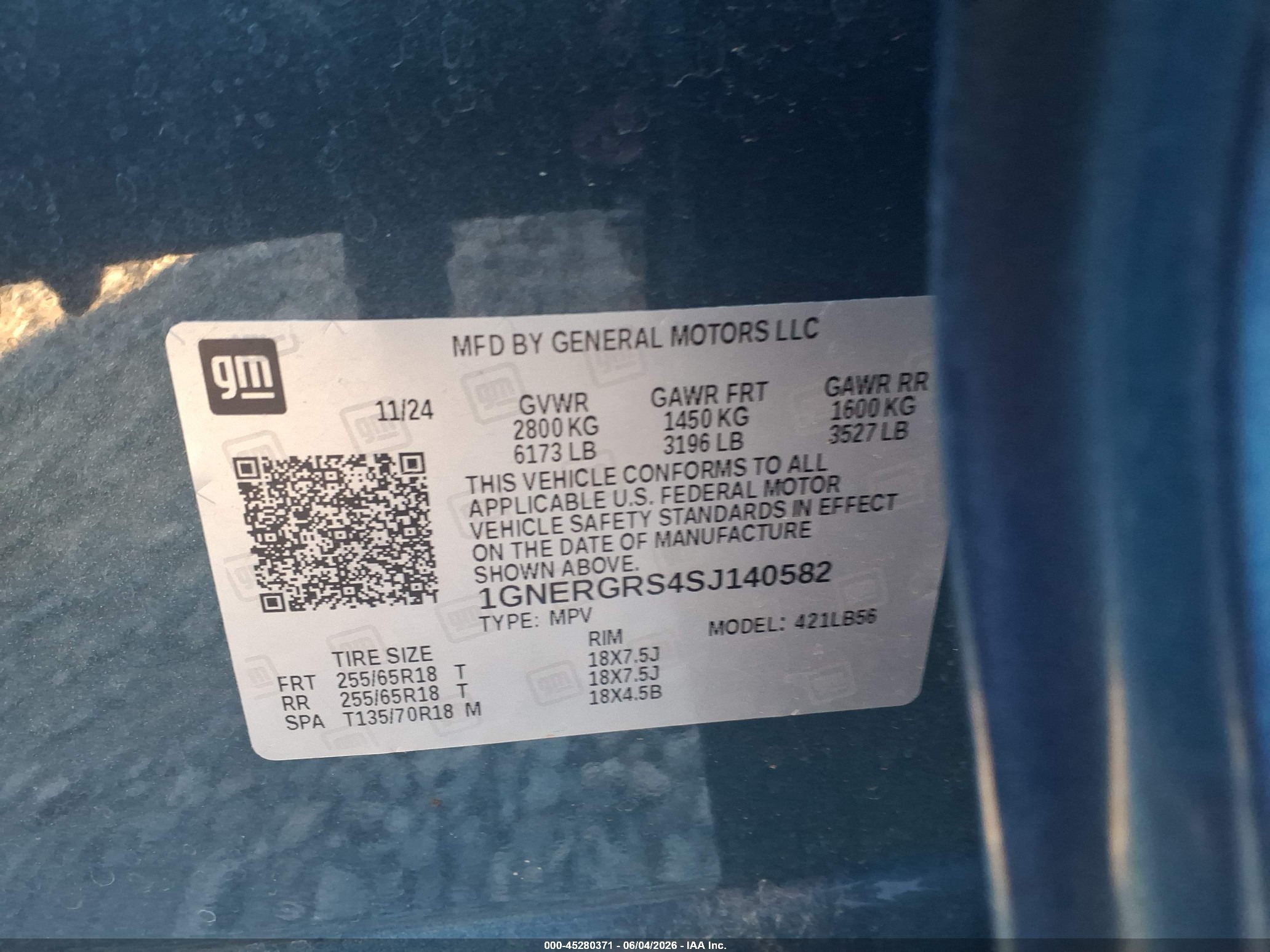 2025 Chevrolet Traverse Fwd Lt Blue vin: 1GNERGRS4SJ140582