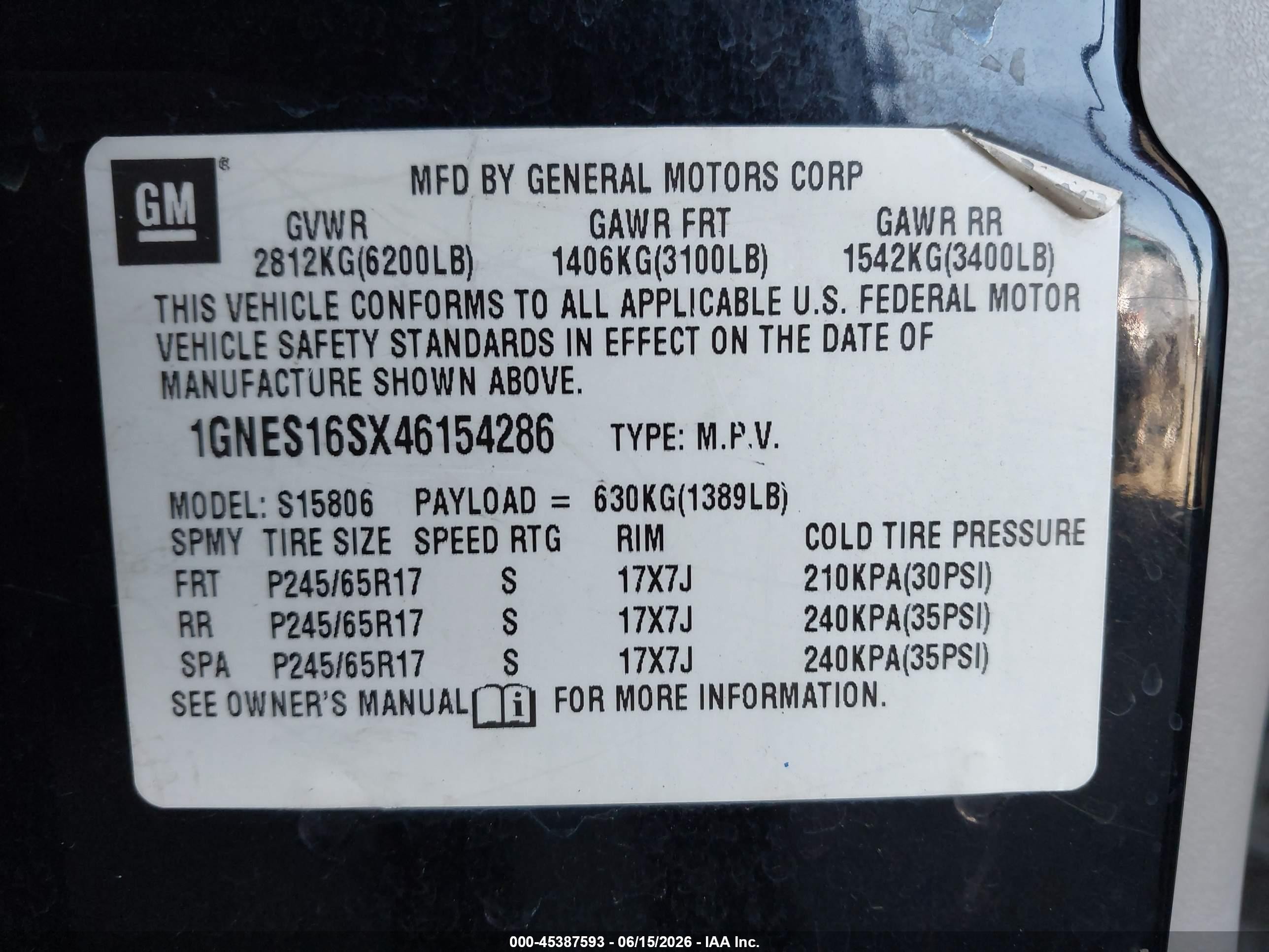 2004 Chevrolet Trailblazer Ext Ls Black vin: 1GNES16SX46154286