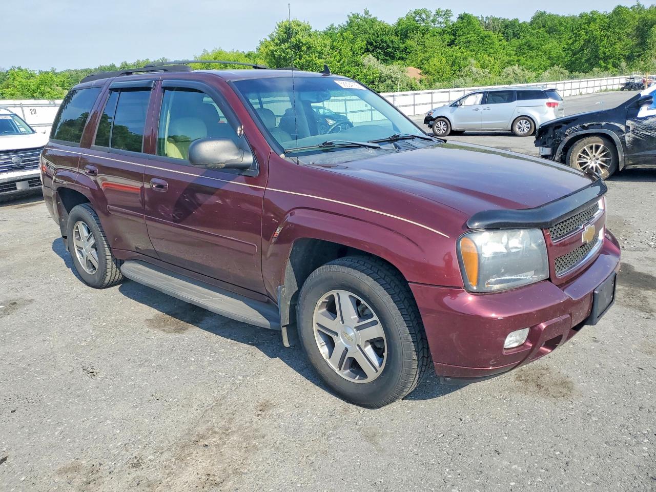 2007 Chevrolet Trailblazer Ls Burgundy vin: 1GNET13M972261831