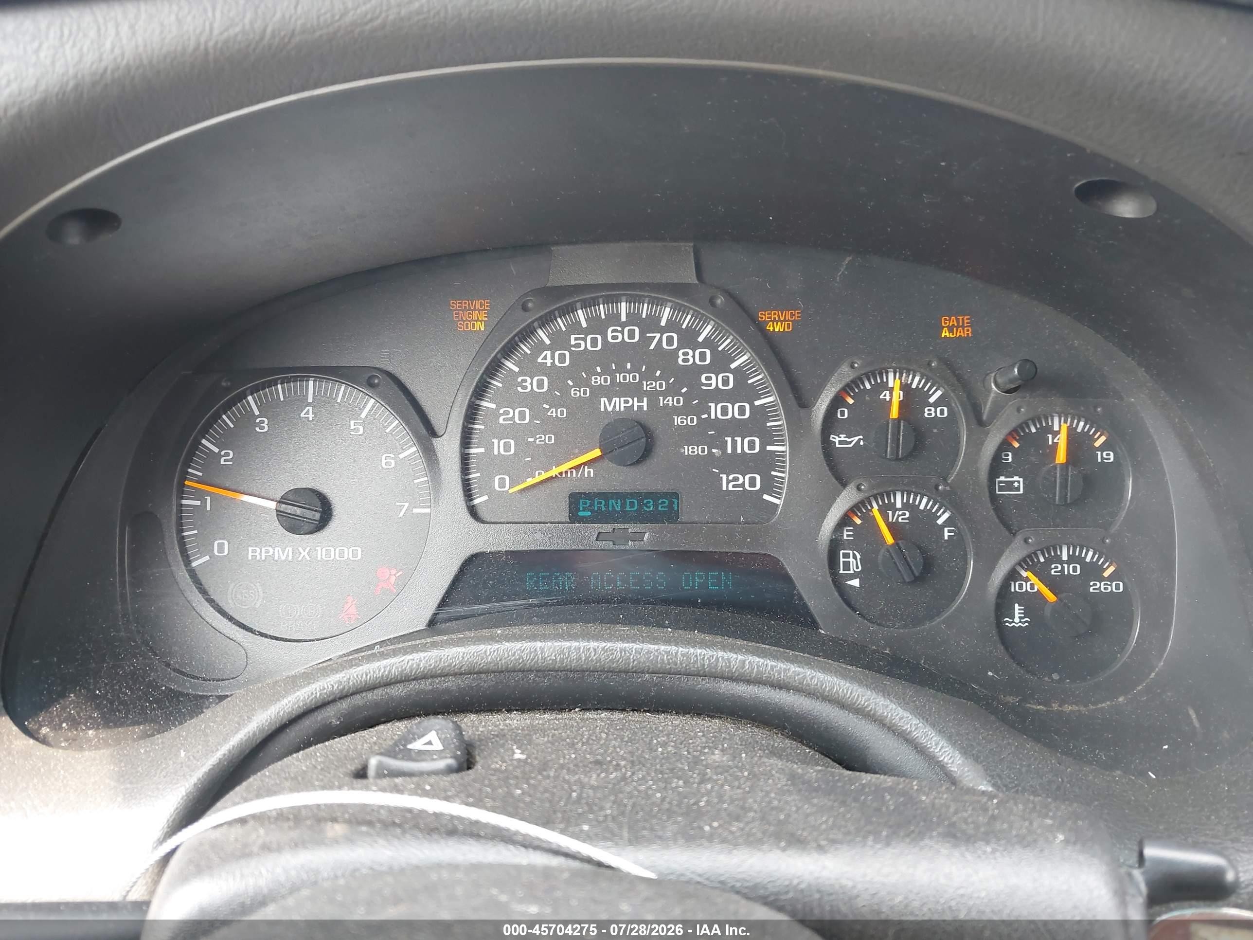 2003 Chevrolet Trailblazer Ext Lt Gray vin: 1GNET16S036156186
