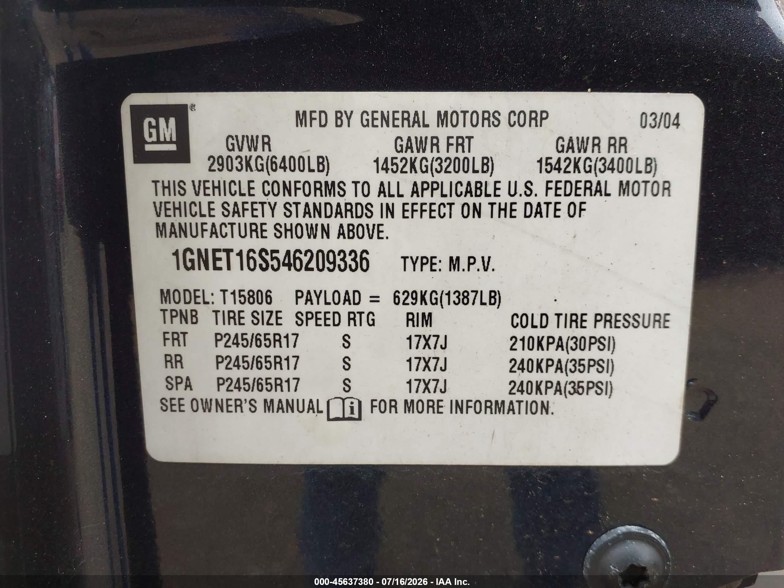 2004 Chevrolet Trailblazer Ext Ls Gray vin: 1GNET16S546209336