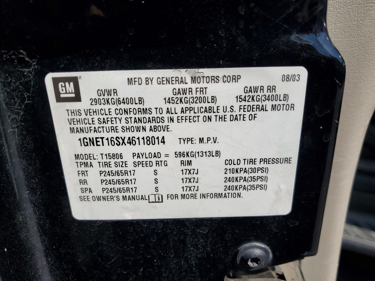 2004 Chevrolet Trailblazer Ext Ls Черный vin: 1GNET16SX46118014